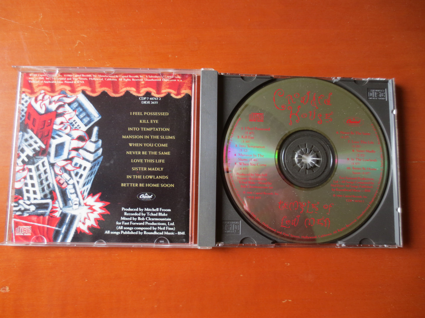 CROWDED HOUSE, Temple of Low Men, CROWDED House Cd, Crowded House Lp, Music Cd, Rock Music Cd, Pop Cd, Rock, 1988 Compact Disc