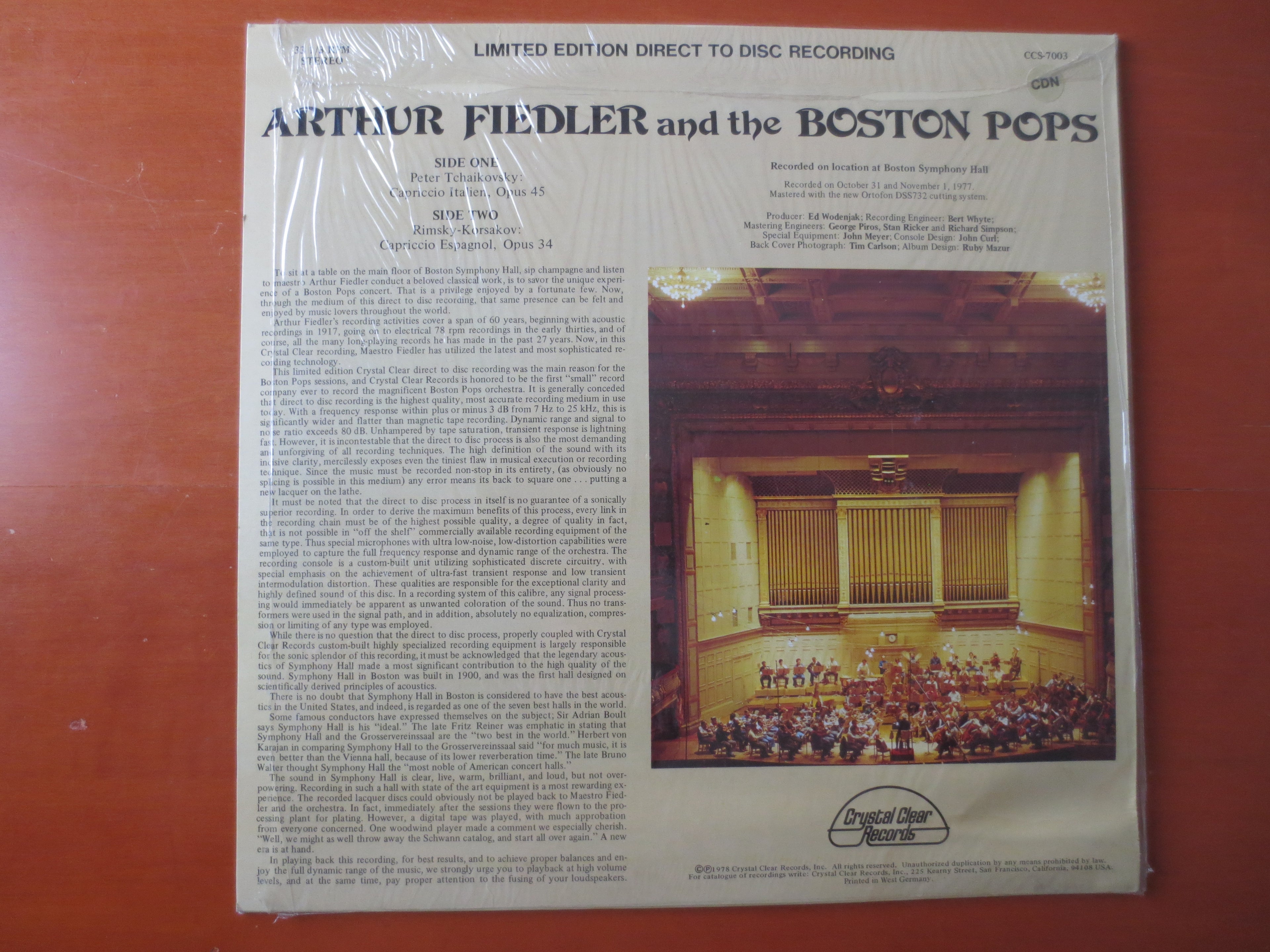 Arthur Fiedler & The Boston Pops – Capriccio Italien / Capriccio Espagnol (1978) [Vinyl LP]