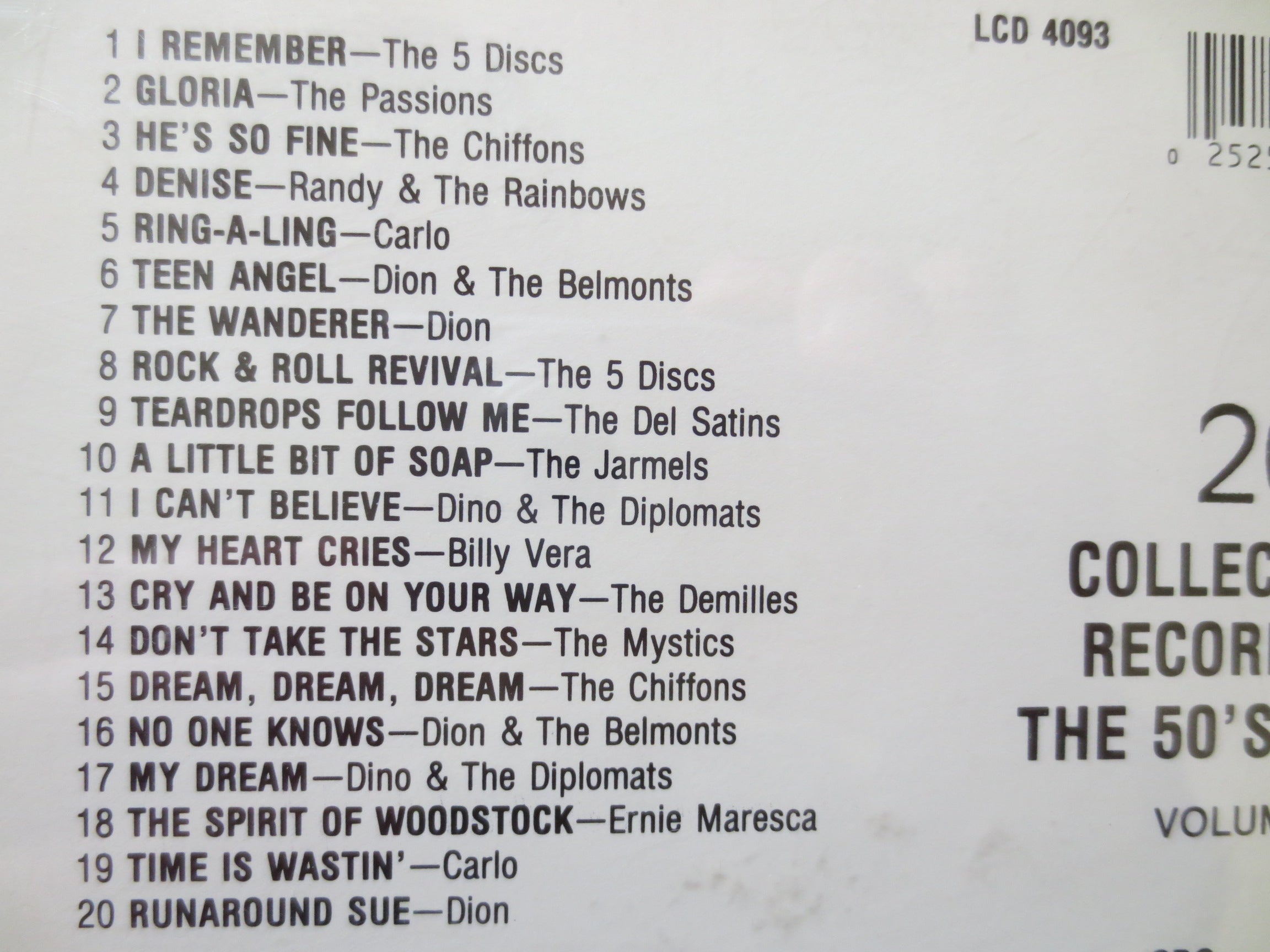Records of the 50s and 60s Vol. 1 (1989) CD