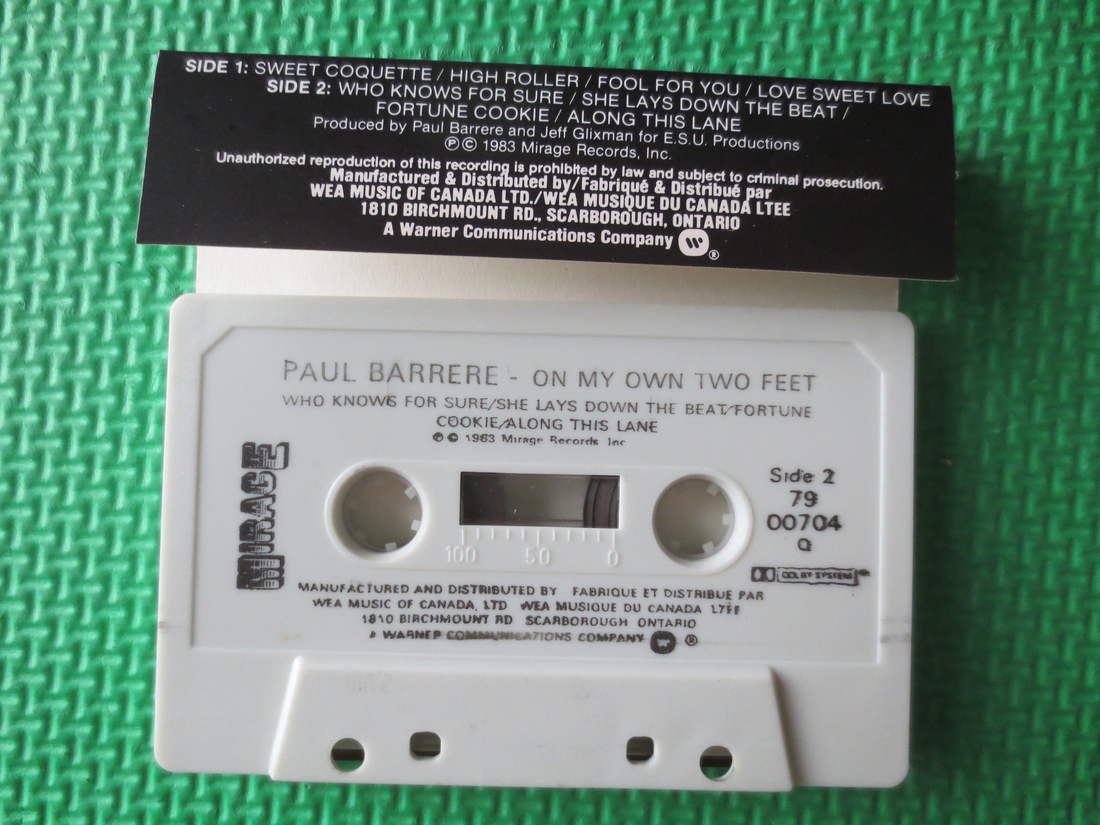 Paul Barrere – On My Own Two Feet (1983) Cassette