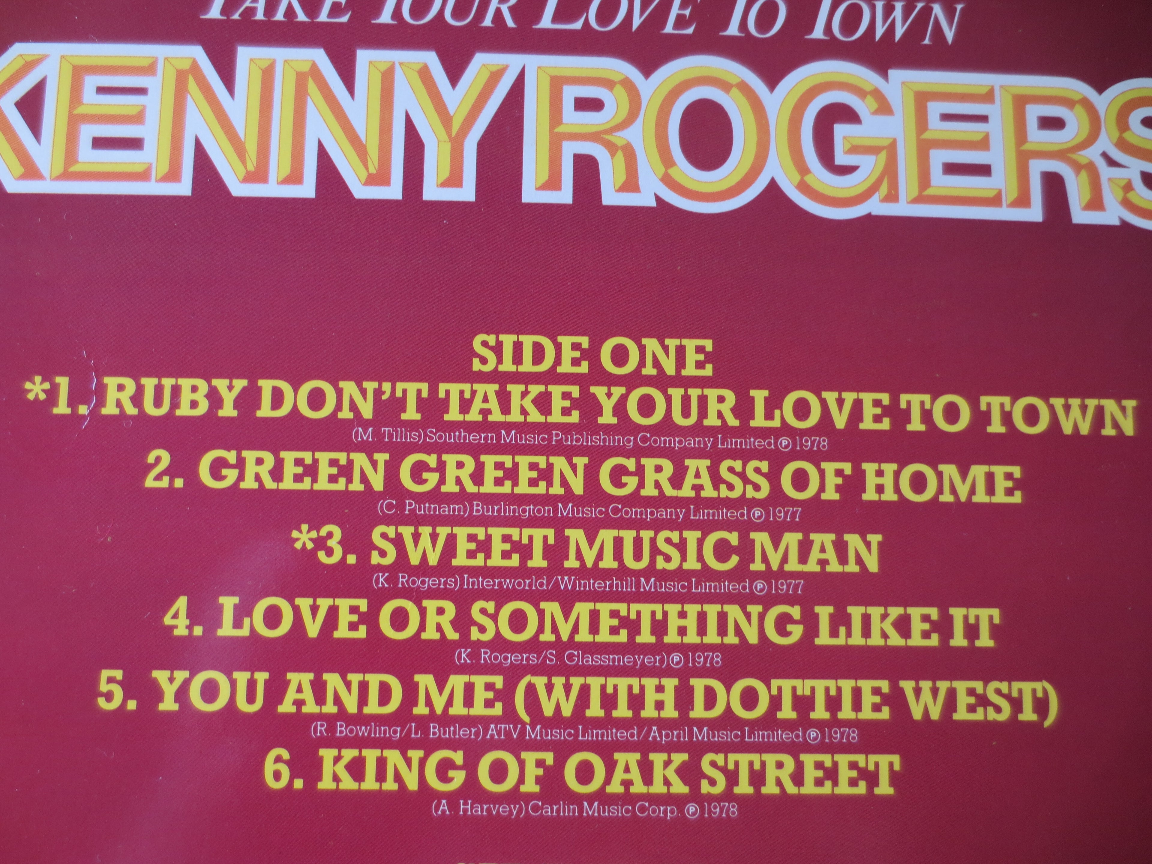 Kenny Rogers – Ruby Don't Take Your Love to Town (1980) Vinyl LP