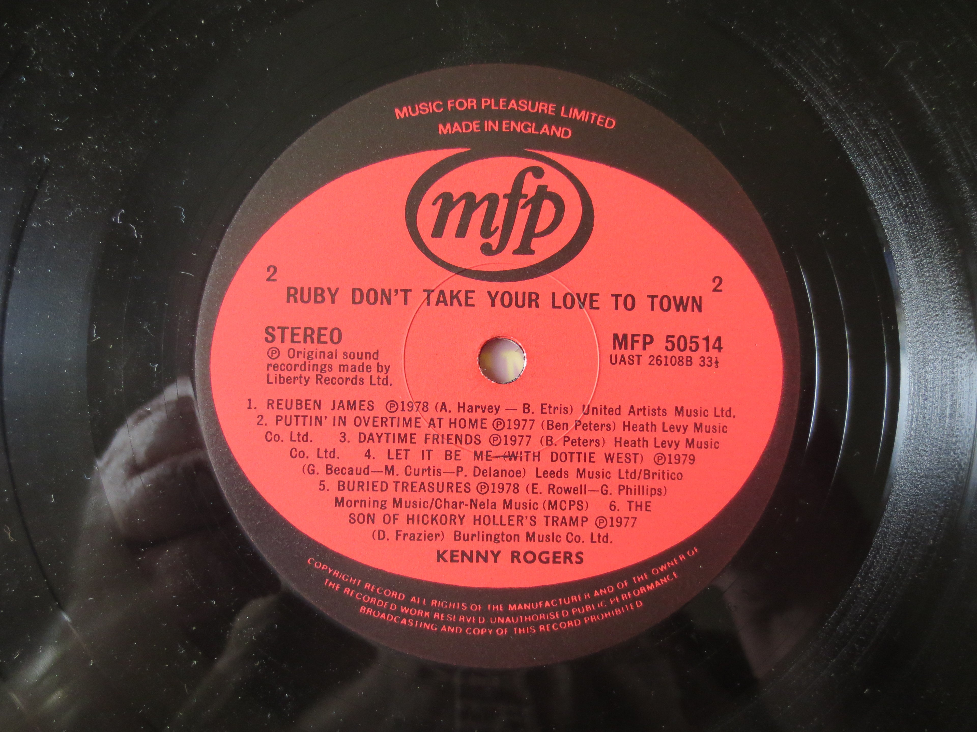 Kenny Rogers – Ruby Don't Take Your Love to Town (1980) Vinyl LP