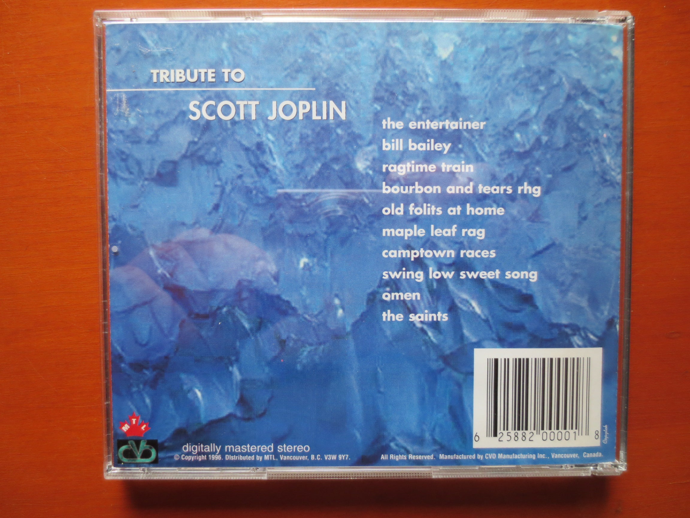 Scott Joplin – Ragtime Music Tribute (1996) CD