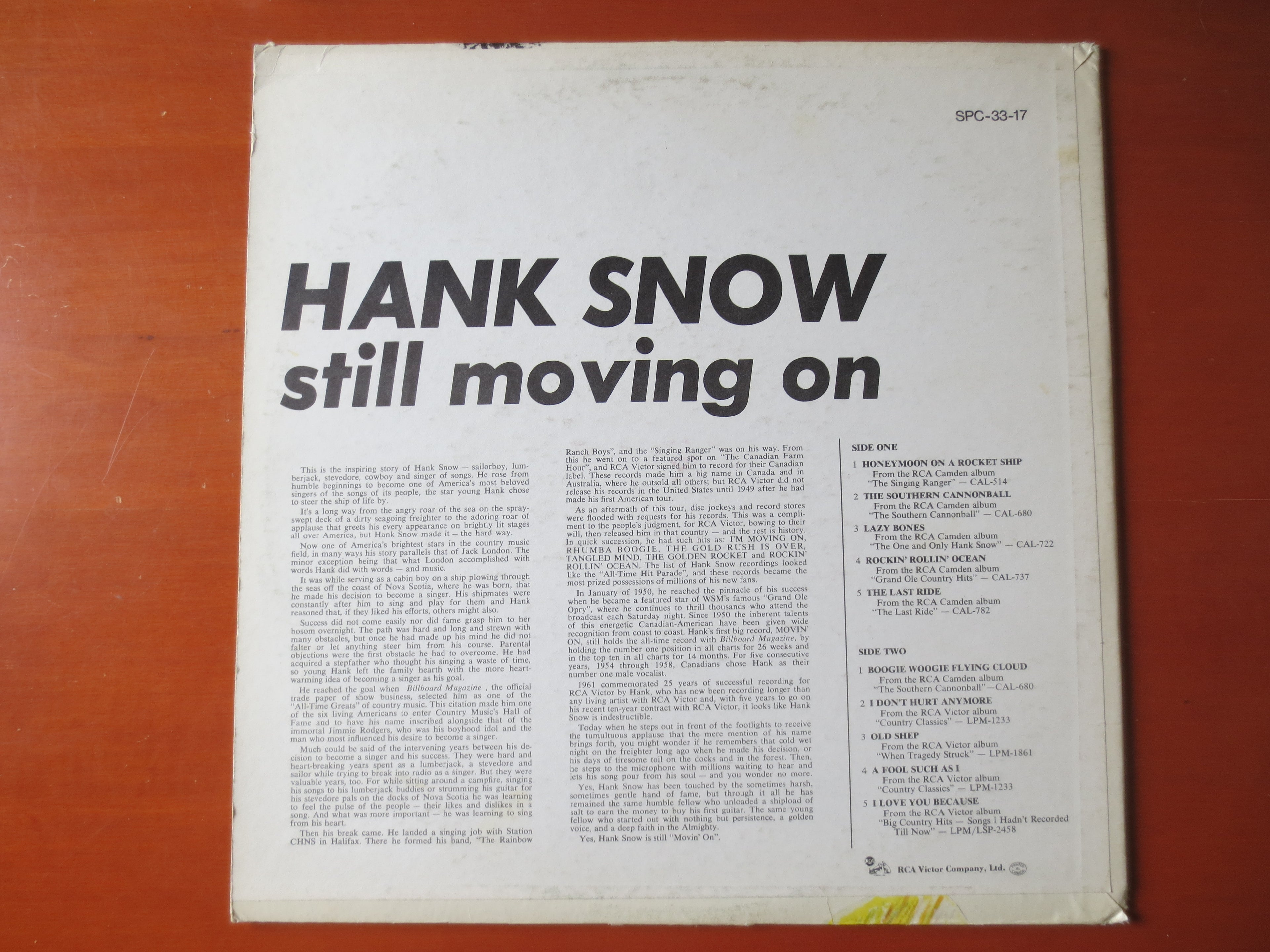 Hank Snow – Four Square (1965) Vinyl LP