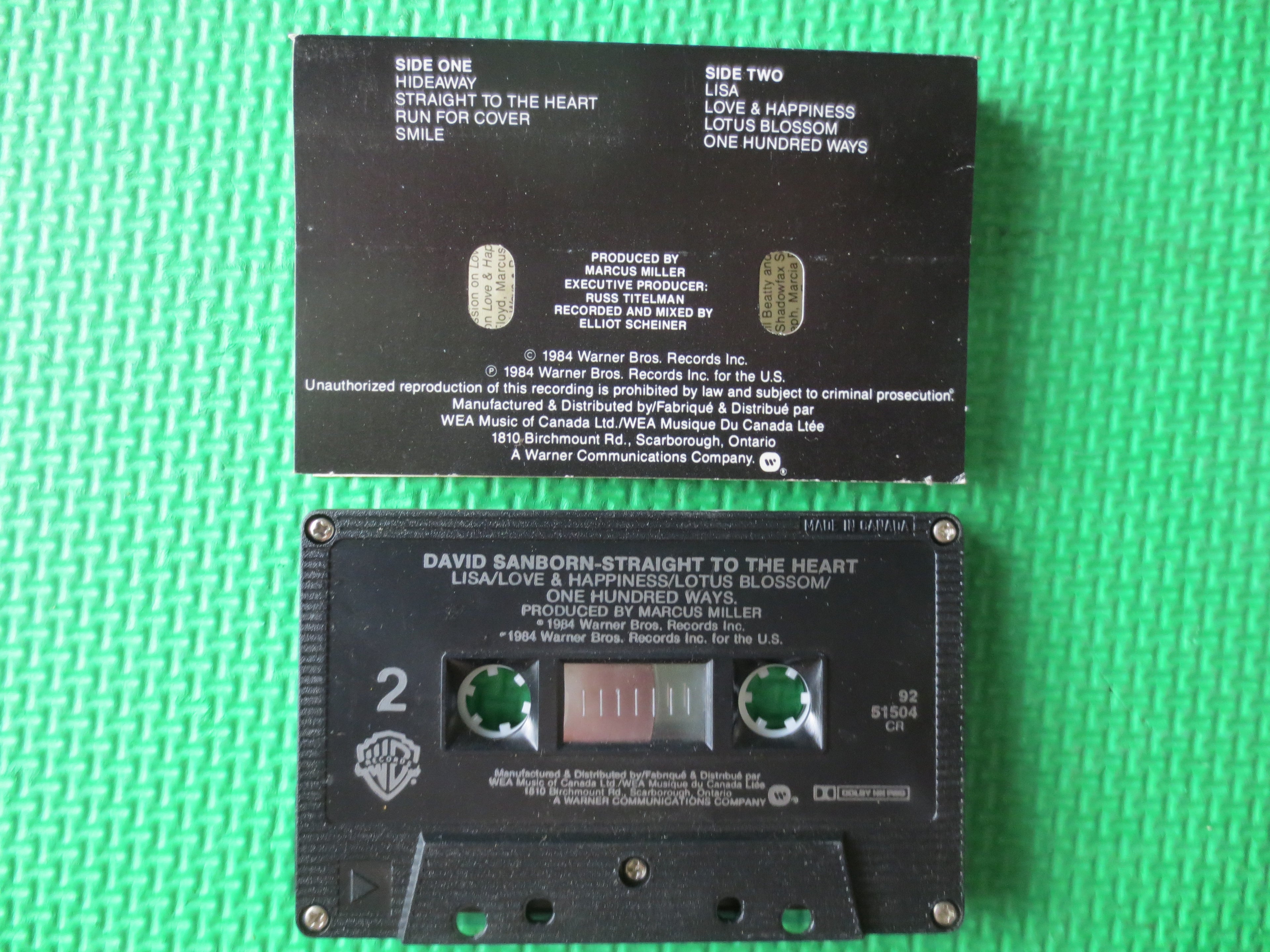 David Sanborn – Straight to the Heart (1984) Cassette