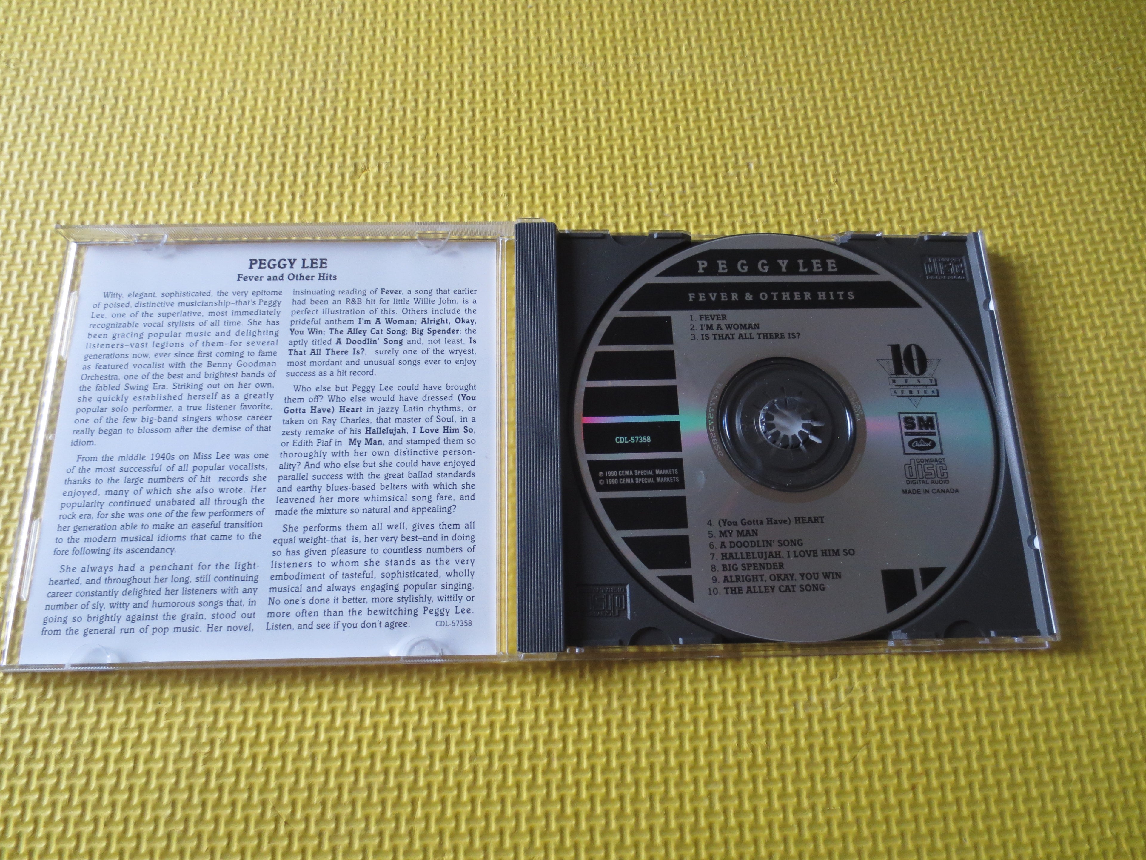 PEGGY LEE, 10 BEST Series, Peggy Lee Cd, Jazz Cd, Jazz Music Cd, Peggy Lee Lp, Music Cd, Swing Cd, 1990 Cds, Compact Disc Music