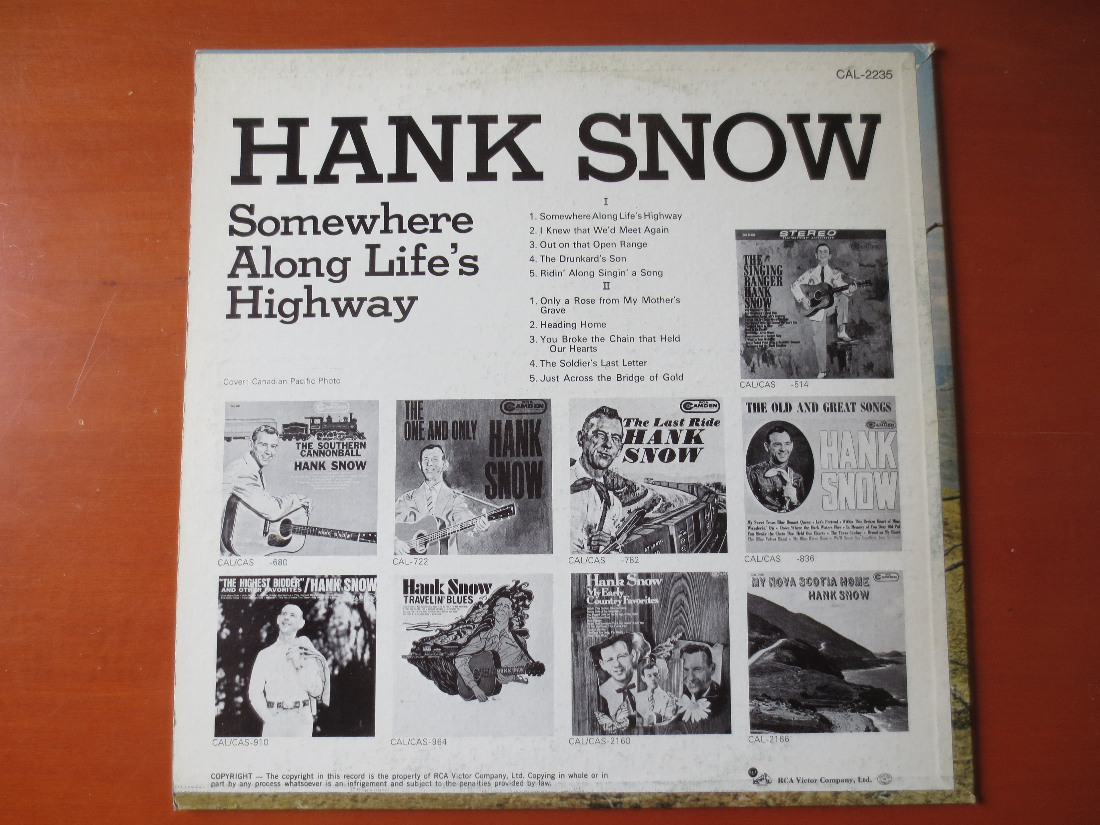 Hank Snow – Somewhere Along Life’s Highway (1967) Vinyl LP