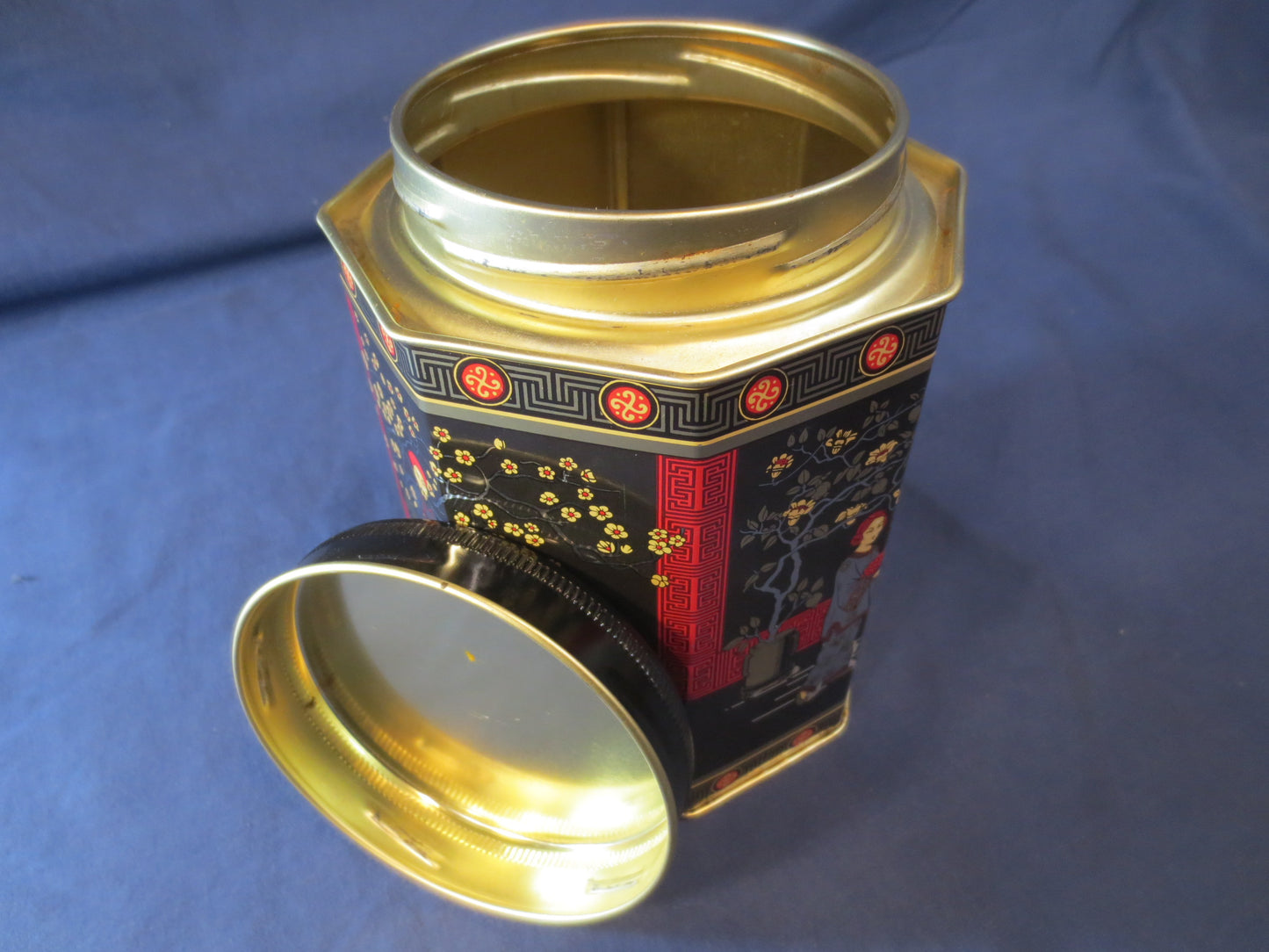 Vintage Tin CAN, Tin Box, ASIAN Tin, Collectible Tin Box, Tea Tin Box, Metal Box, Metal Can, Advertising Can, Tin Tea Box, Vintage Tin