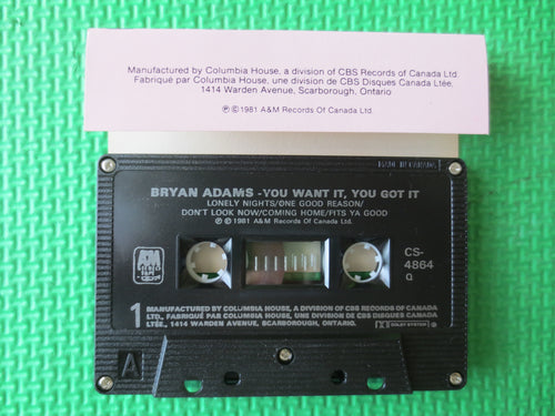 Bryan Adams – You Want It, You Got It (1981) Cassette