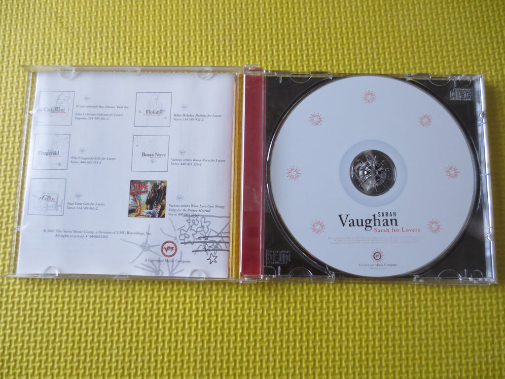 SARAH VAUGHAN, Sarah For Lovers, Jazz Album, 2003 Compact Disc, Vintage Cd