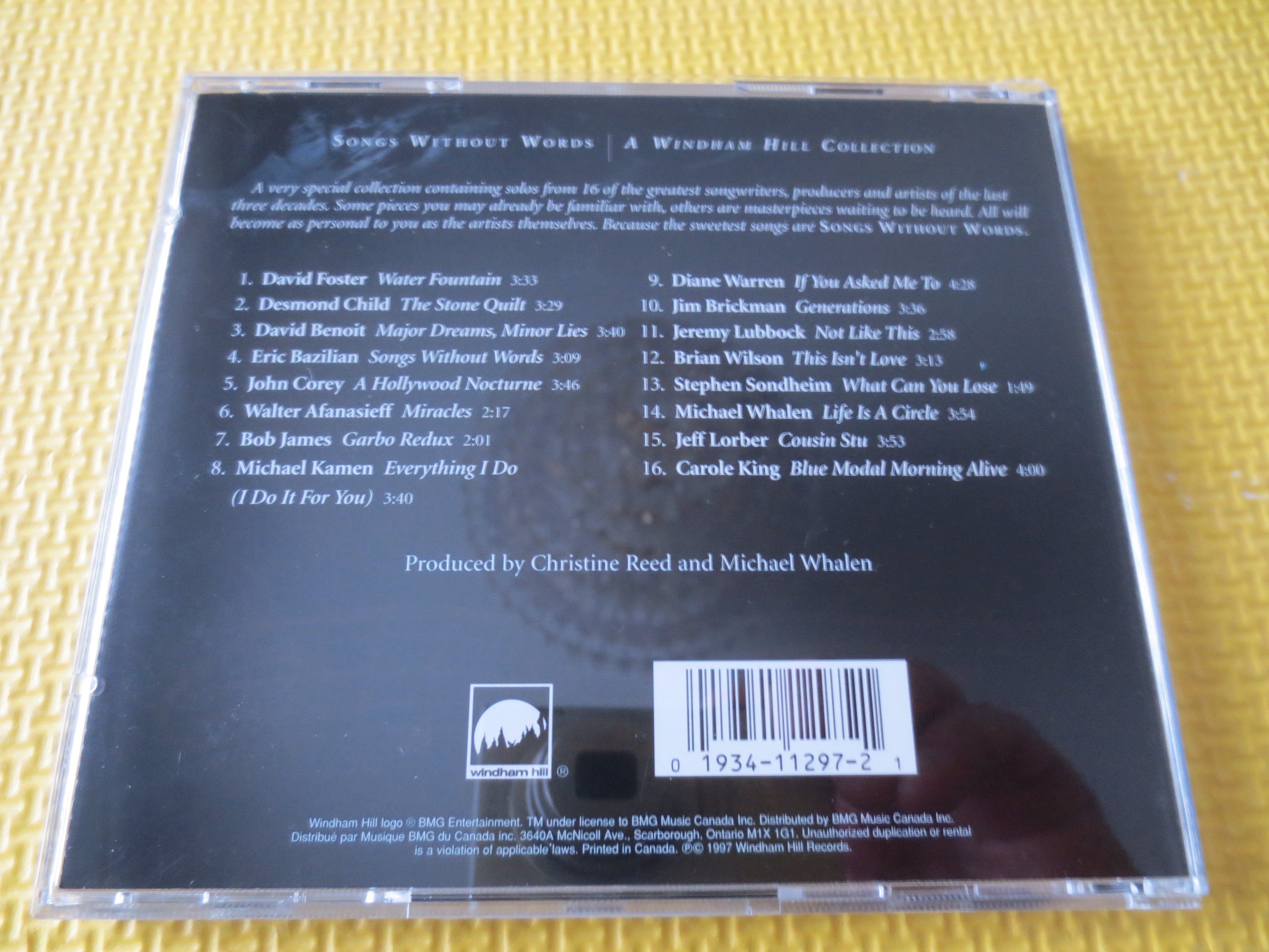David Foster, Songs Without Words, Brian Wilson, 1997 Compact Disc, Vintage Cd