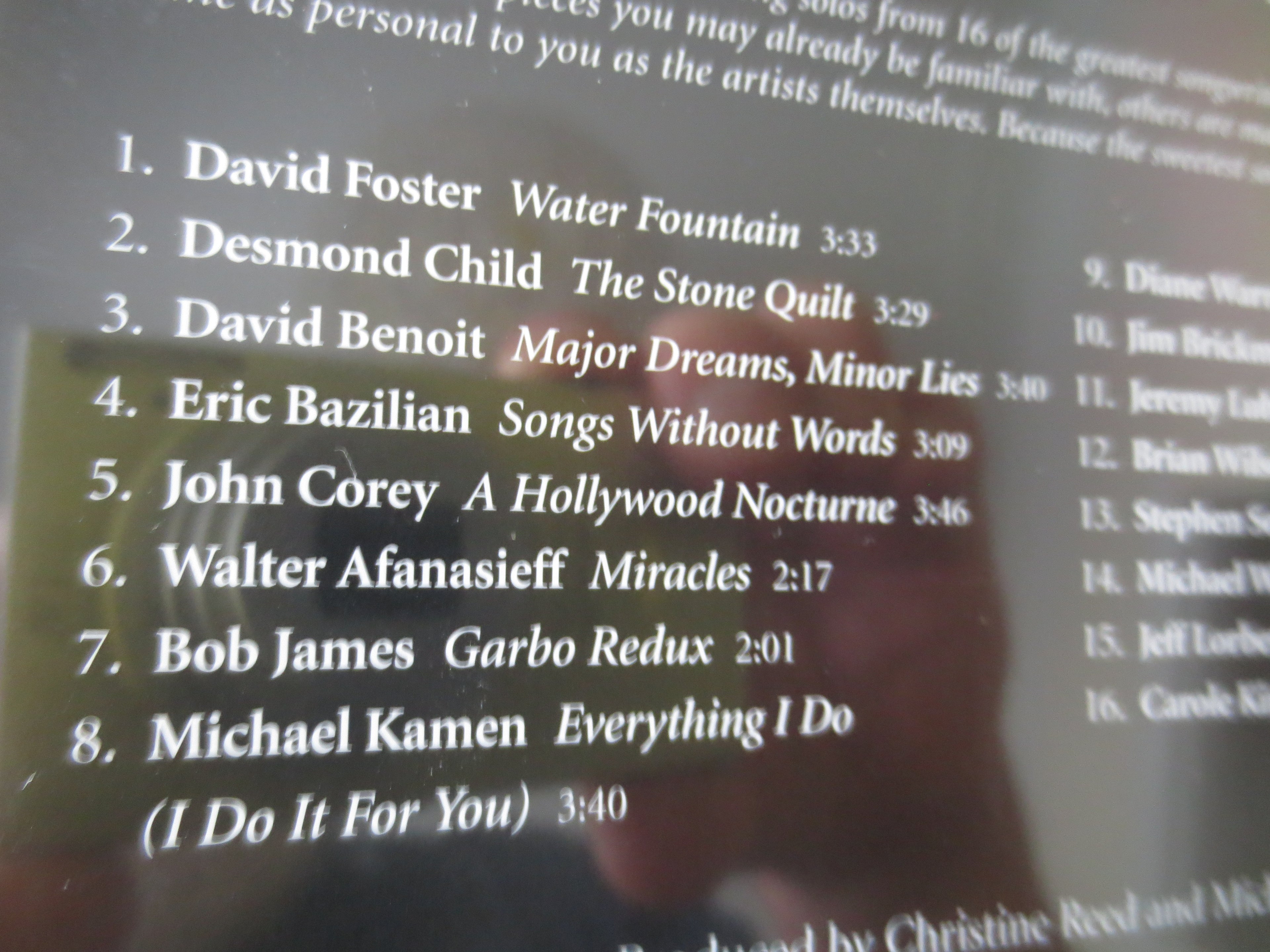 David Foster, Songs Without Words, Brian Wilson, 1997 Compact Disc, Vintage Cd