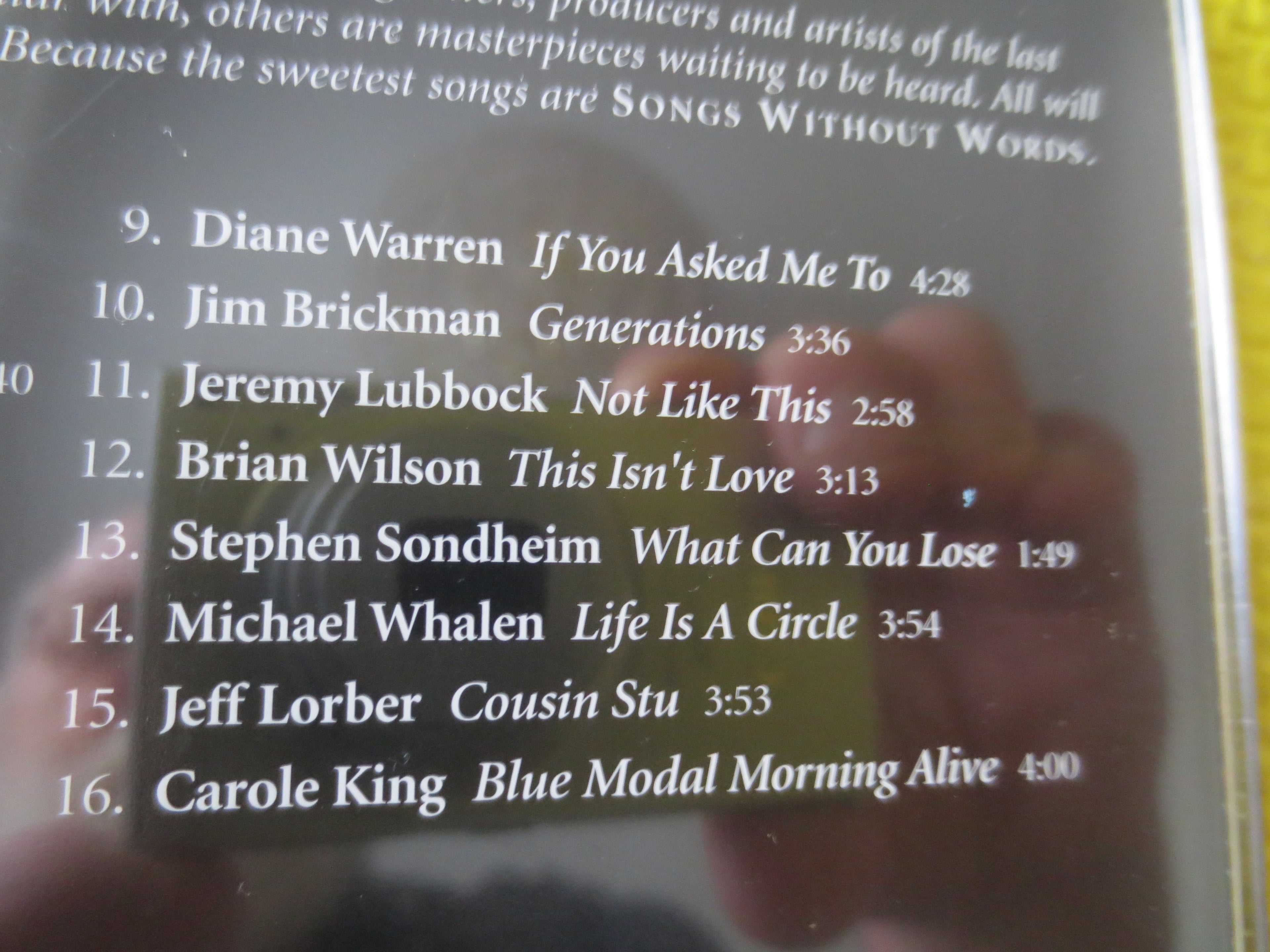 David Foster, Songs Without Words, Brian Wilson, 1997 Compact Disc, Vintage Cd