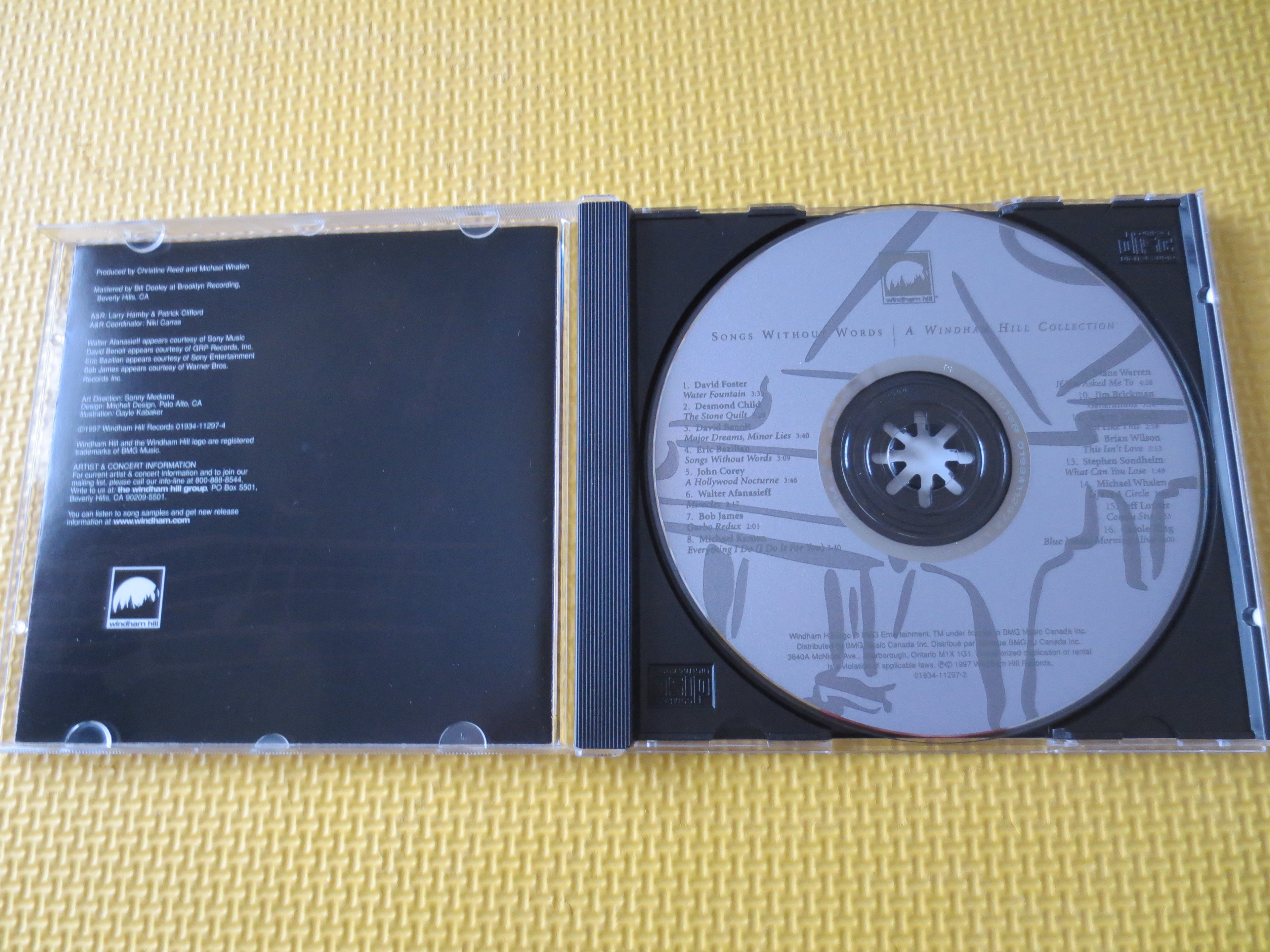 David Foster, Songs Without Words, Brian Wilson, 1997 Compact Disc, Vintage Cd