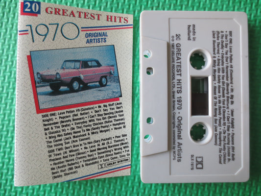 20 GREATEST Hits, 1970 GREATEST Hits, Rock and Roll Tapes, Vintage Cassette, Tape Cassette, Tapes, Music Cassette, 1987 Cassette