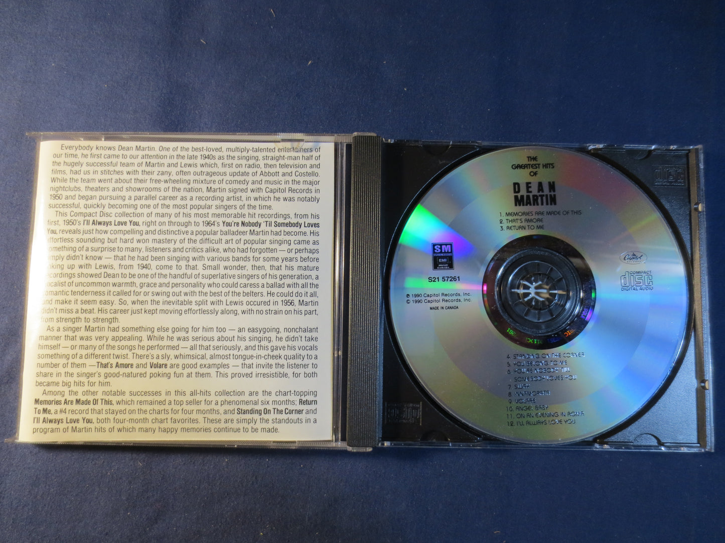 DEAN MARTIN, GREATEST Hits, Dean Martin Cd, Dean Martin Albums, Dean Martin Music, Dean Martin Songs, 1990 Compact Discs