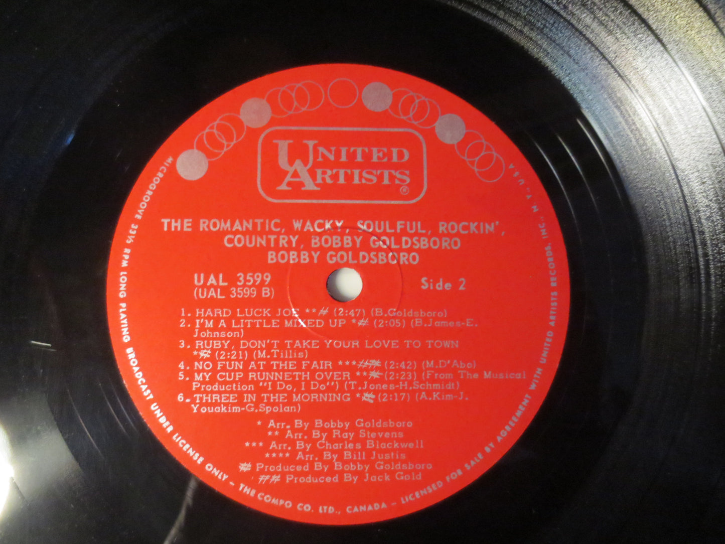 BOBBY GOLDSBORO, ROMANTIC Wacky, Vintage Vinyl, Record Vinyl, Records, Vinyl Records, Pop Records, Lps, 1967 Records,