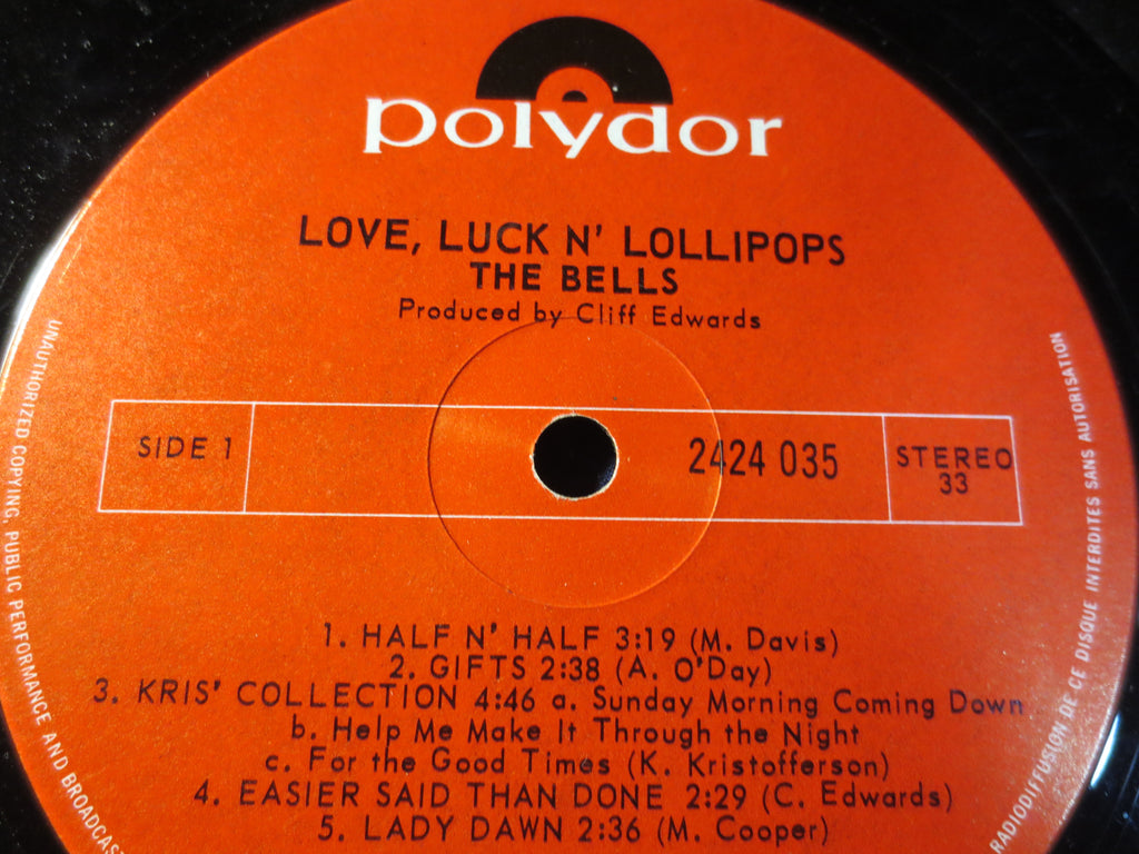The Bells – Love, Luck N' Lollipops (1971) Vinyl LP