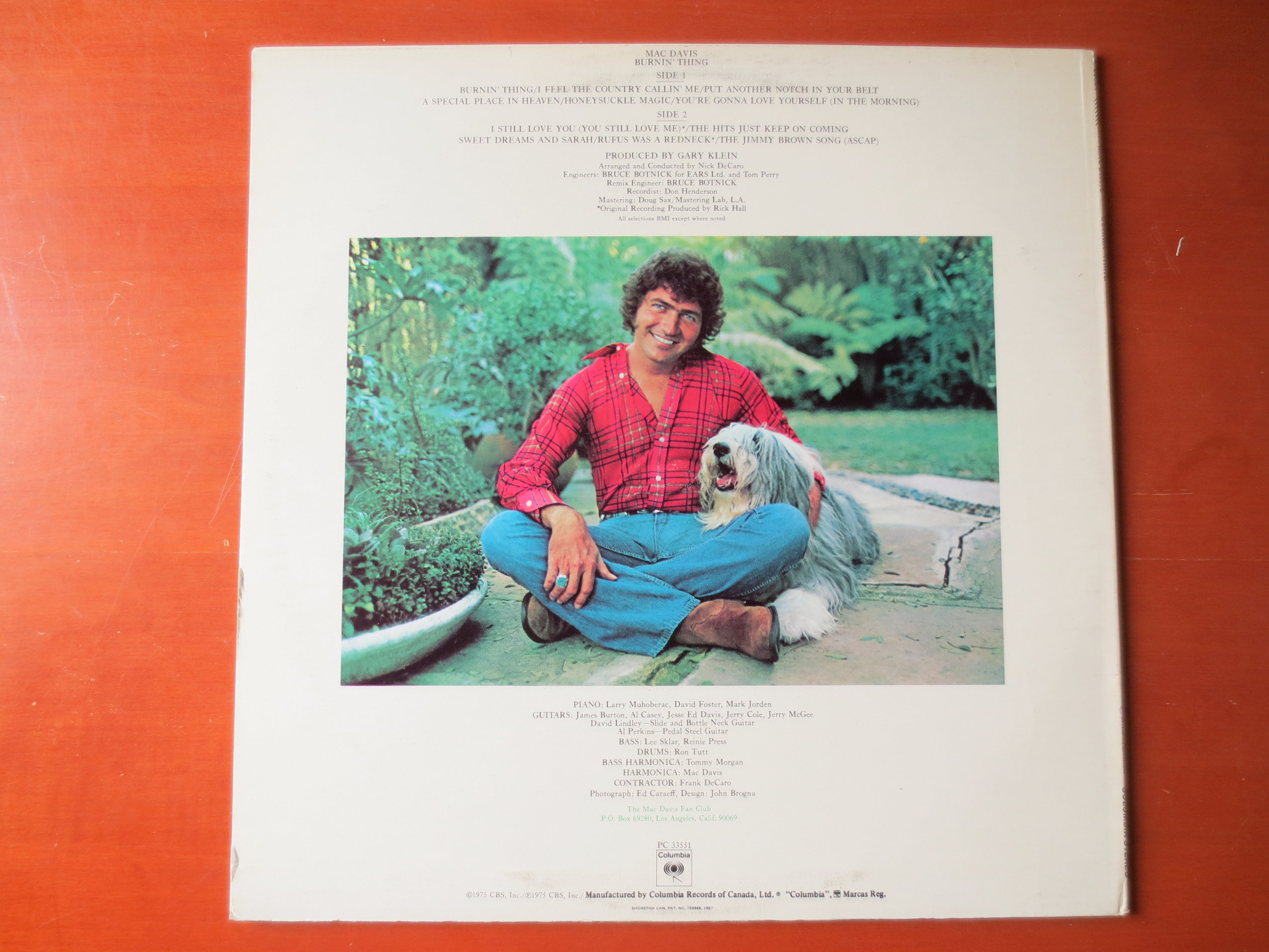 Mac Davis – Burnin' Thing (1975) Vinyl LP