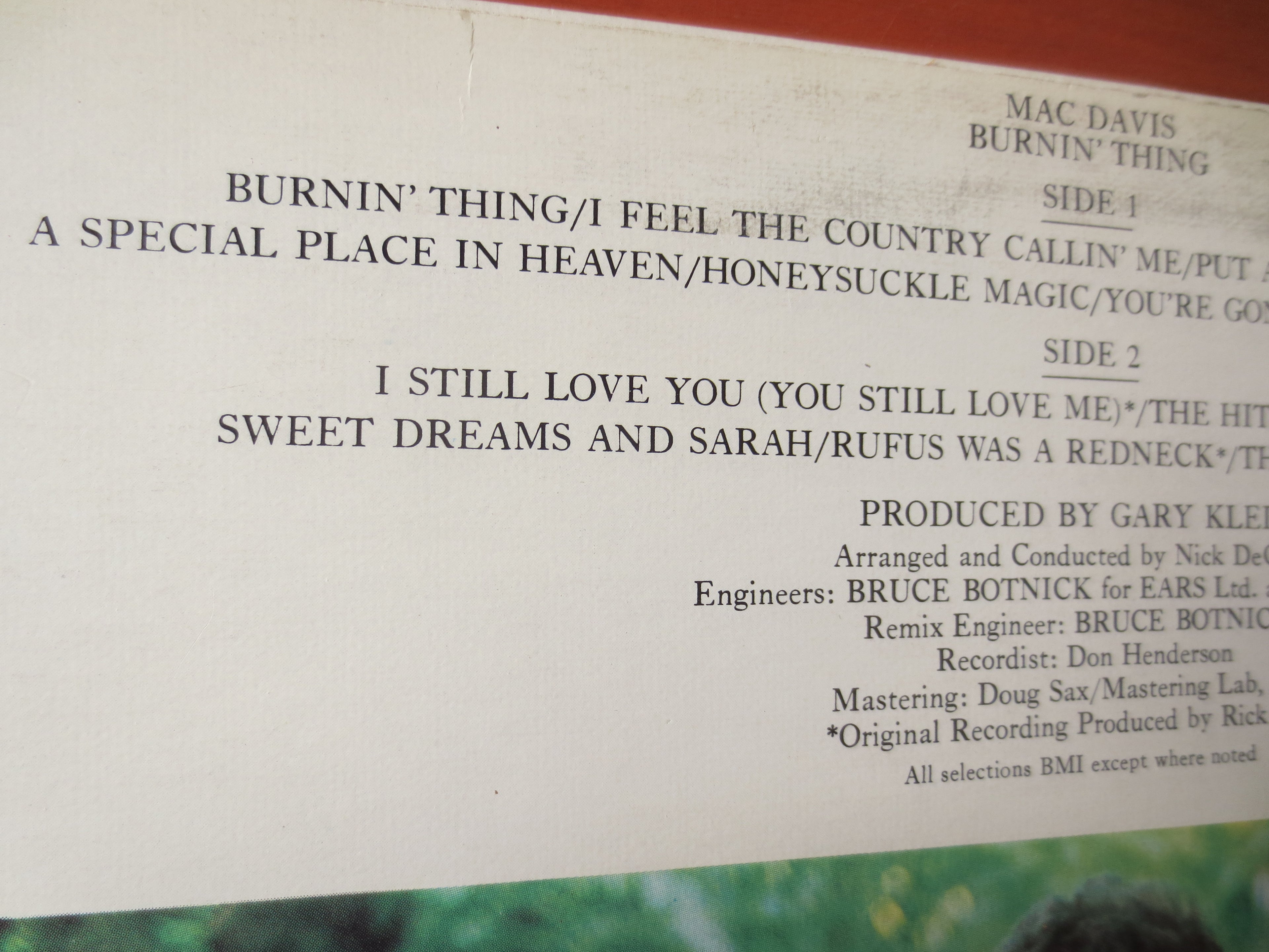 Mac Davis – Burnin' Thing (1975) Vinyl LP