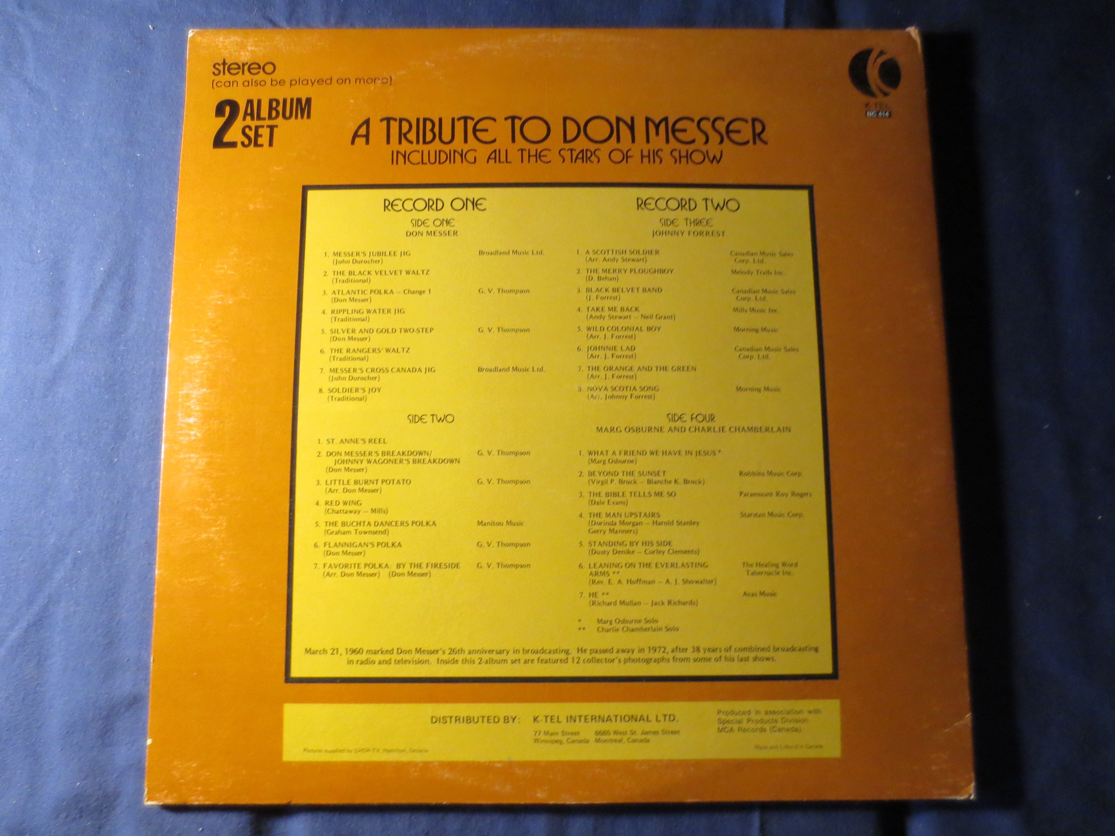 Don Messer's Jubilee – Fiddle & Folk Vinyl LP