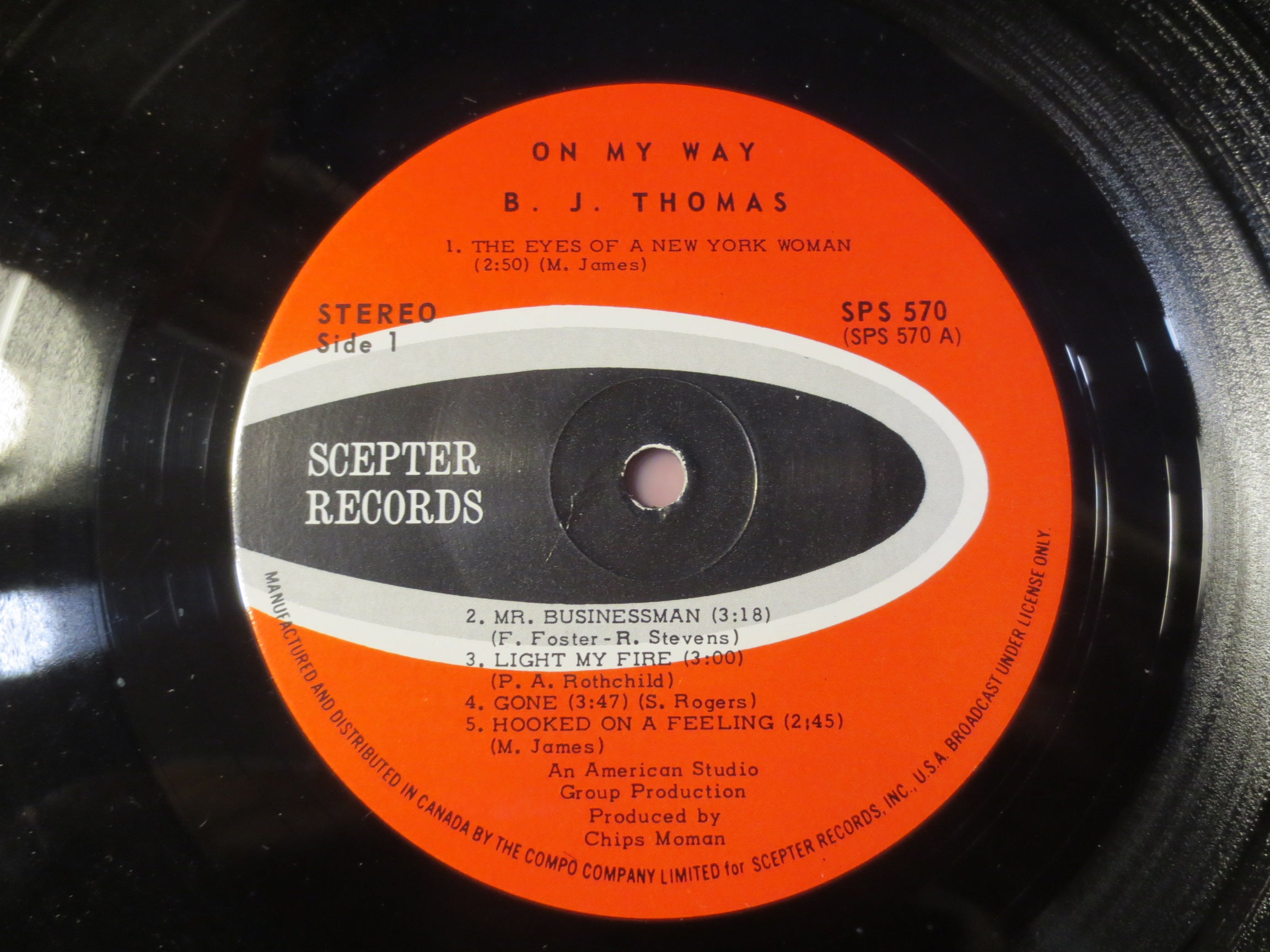 B.J. Thomas – On My Way (1968) Vinyl LP