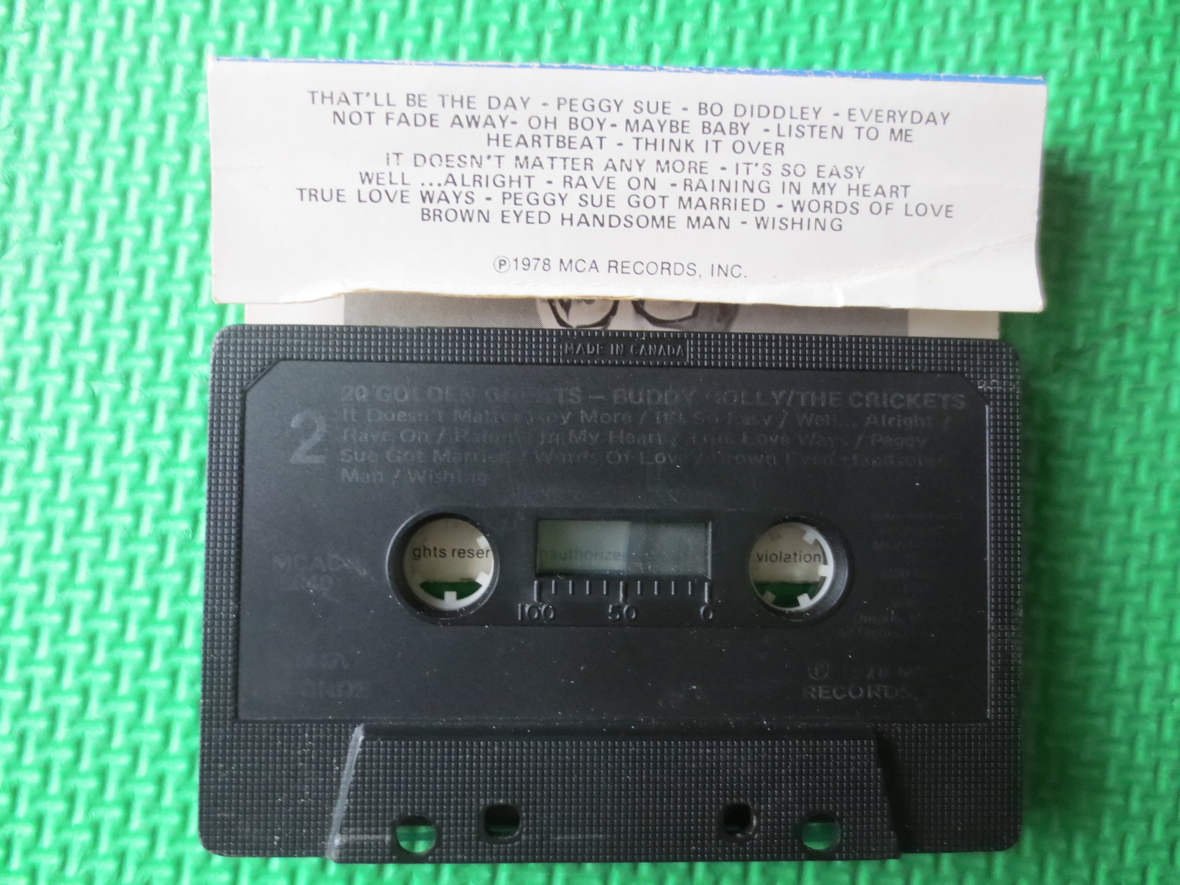 Buddy Holly – 20 Golden Greats (1978) Cassette