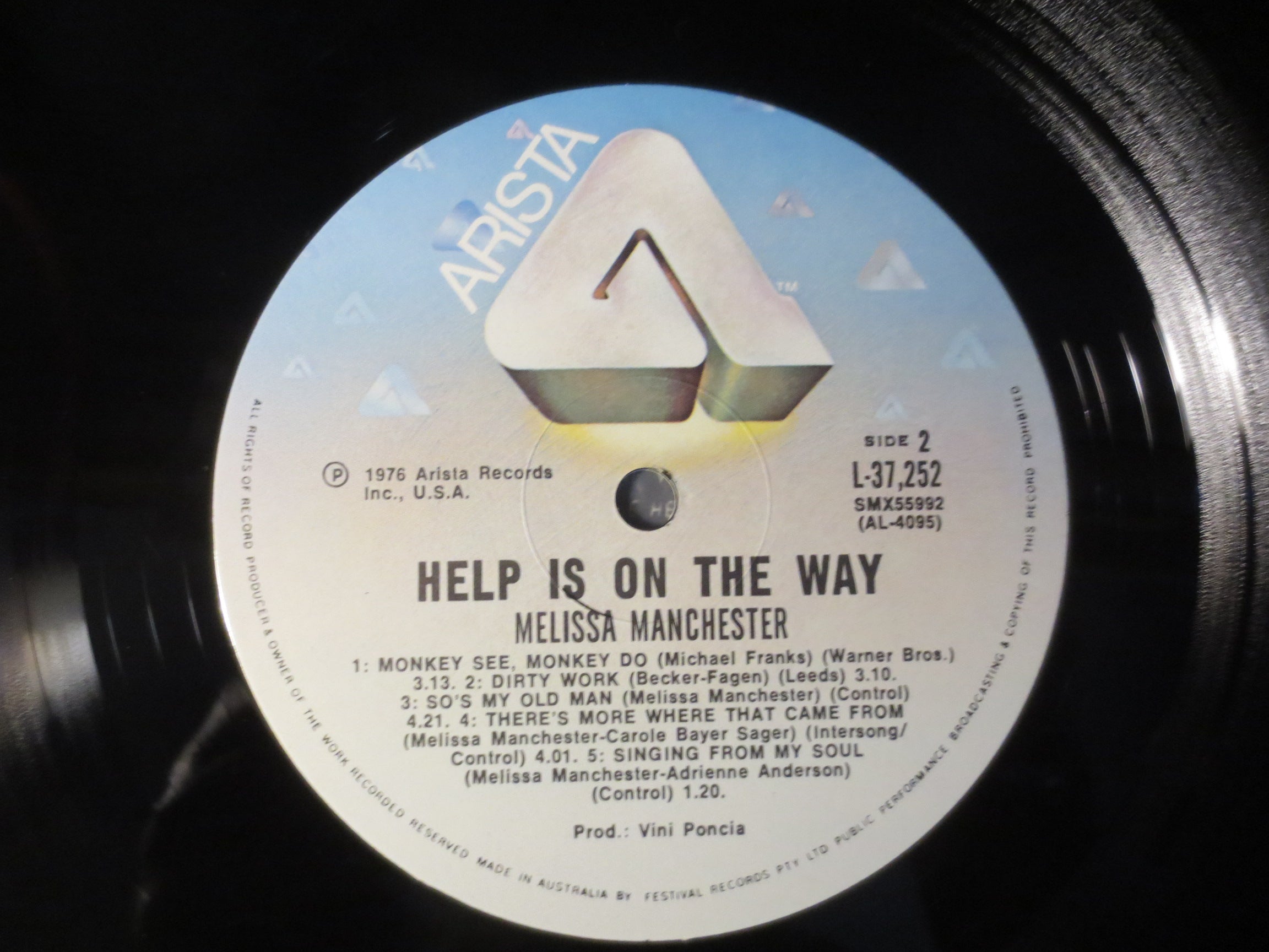 Melissa Manchester – Help Is on the Way (1976) Vinyl LP