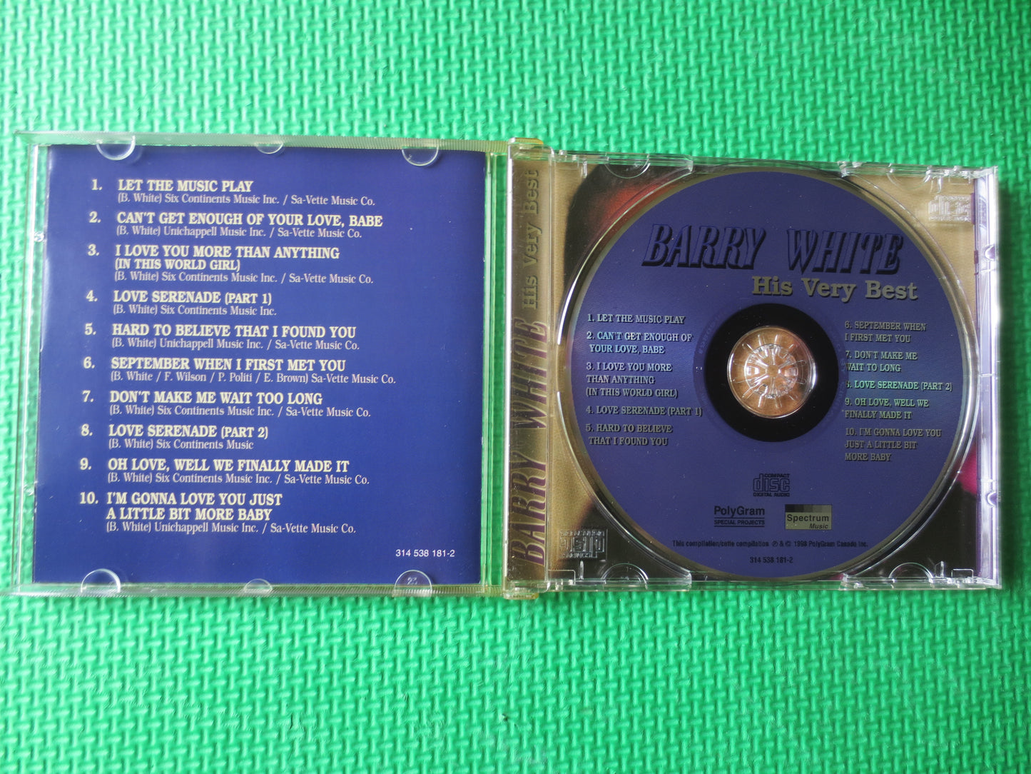 BARRY WHITE, His Very BEST, Barry White Cd, Soul Music Cd, Barry White lps, Music Cd, Pop Cd, Pop Music Cd, 1998 Compact Disc