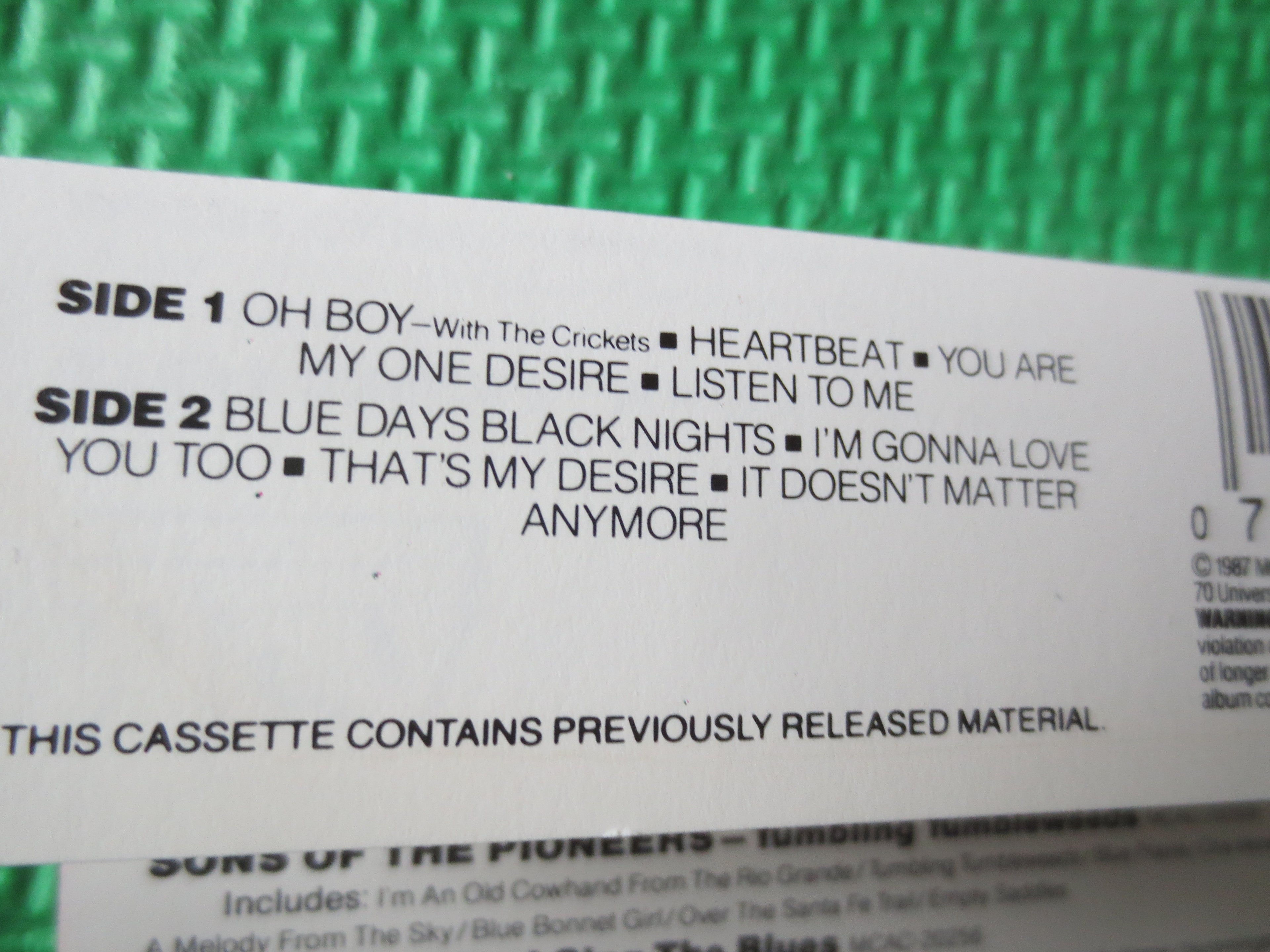 Buddy Holly – Oh Boy (1985) Cassette