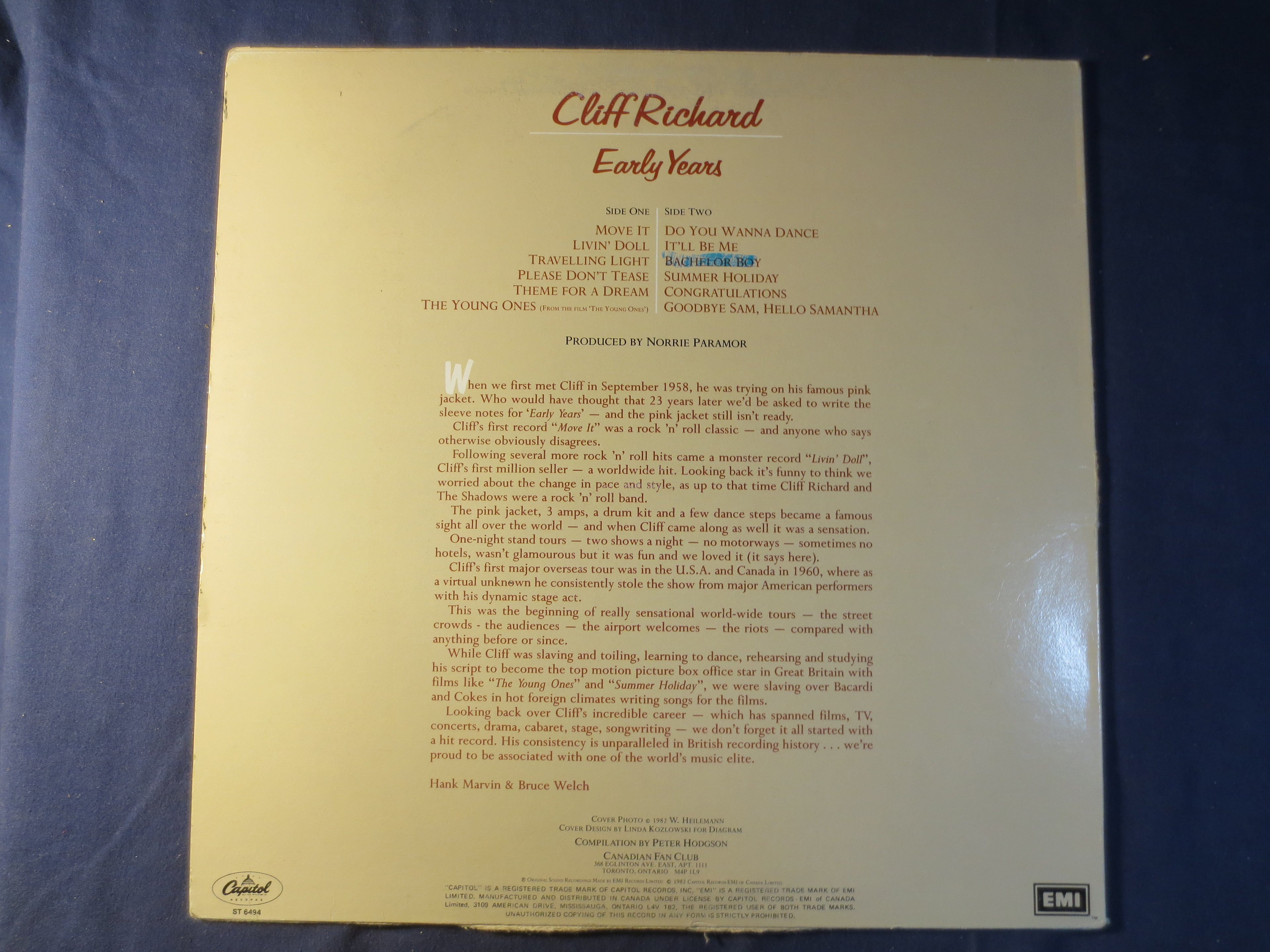 Cliff Richard – Early Years (1982) Vinyl LP