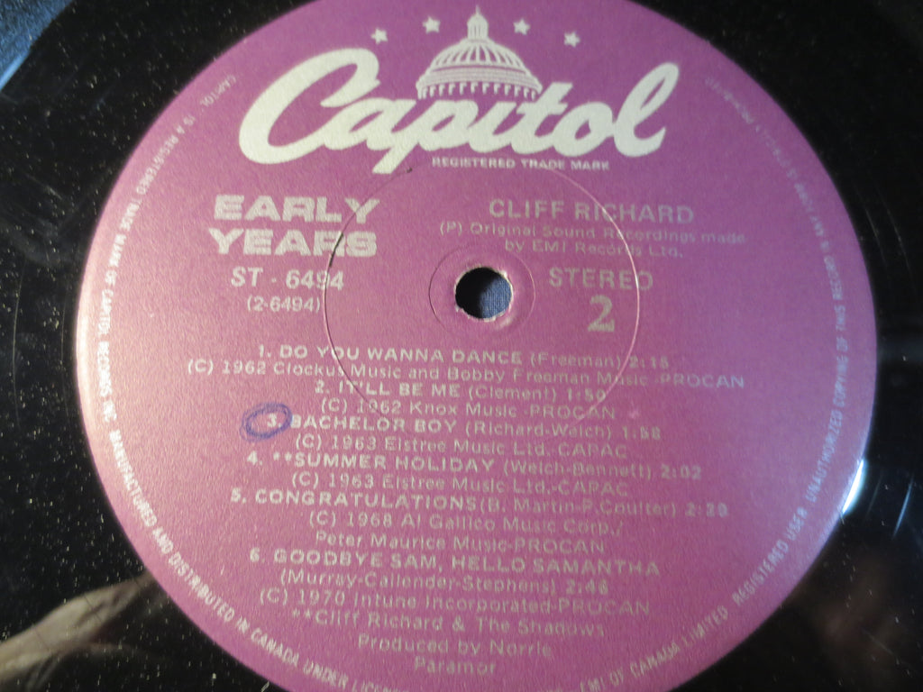 Cliff Richard – Early Years (1982) Vinyl LP