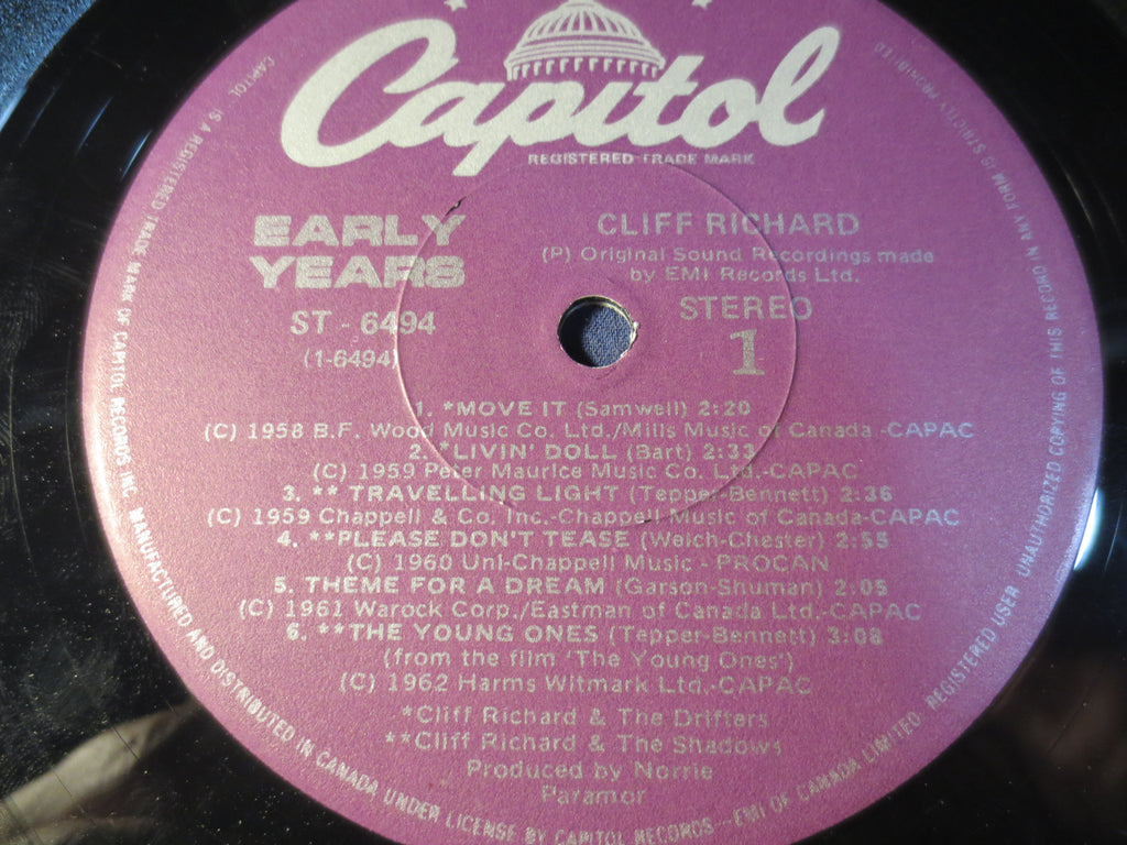 Cliff Richard – Early Years (1982) Vinyl LP