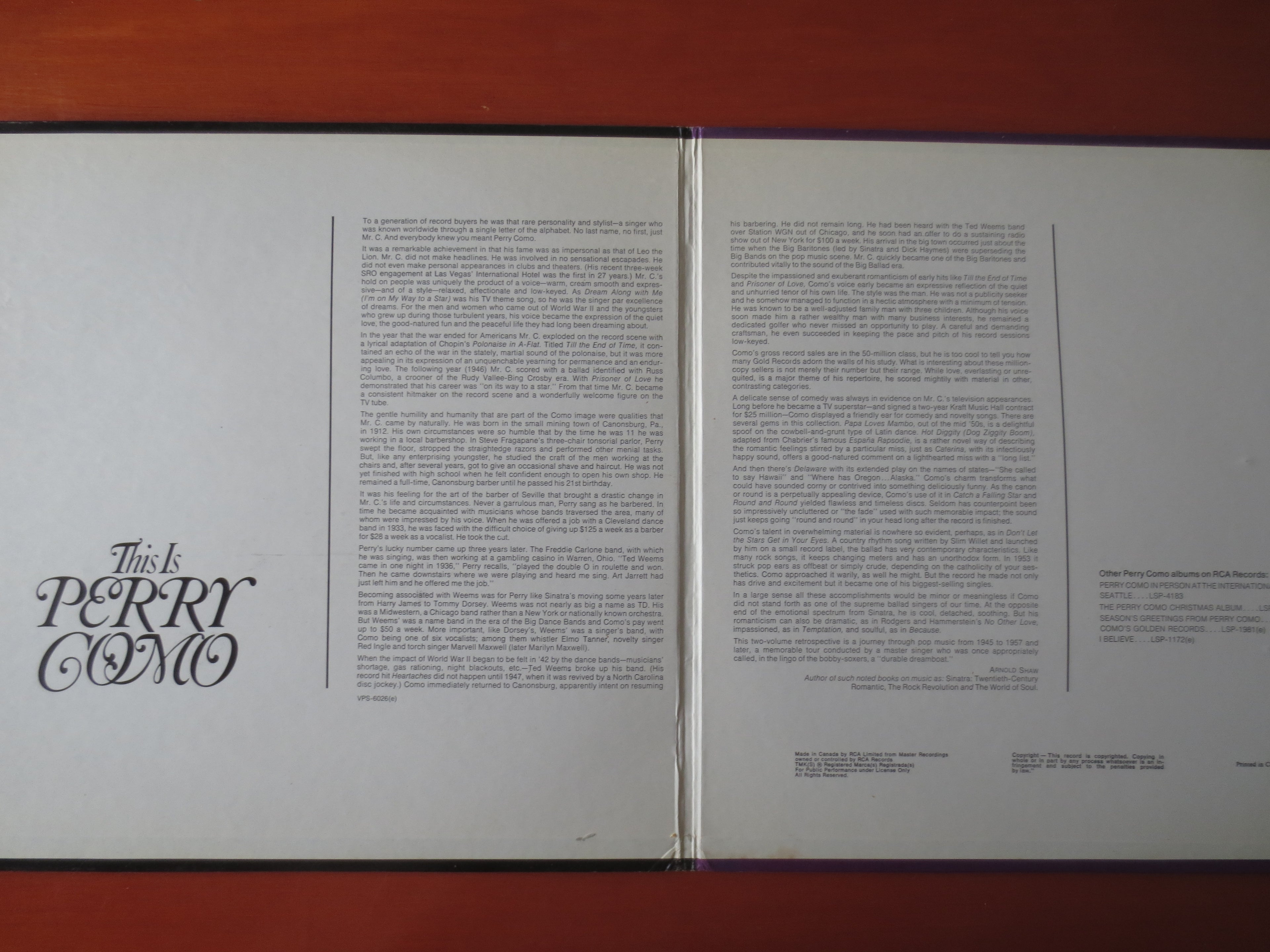 Perry Como – This Is Perry Como (1970) Vinyl 2xLP