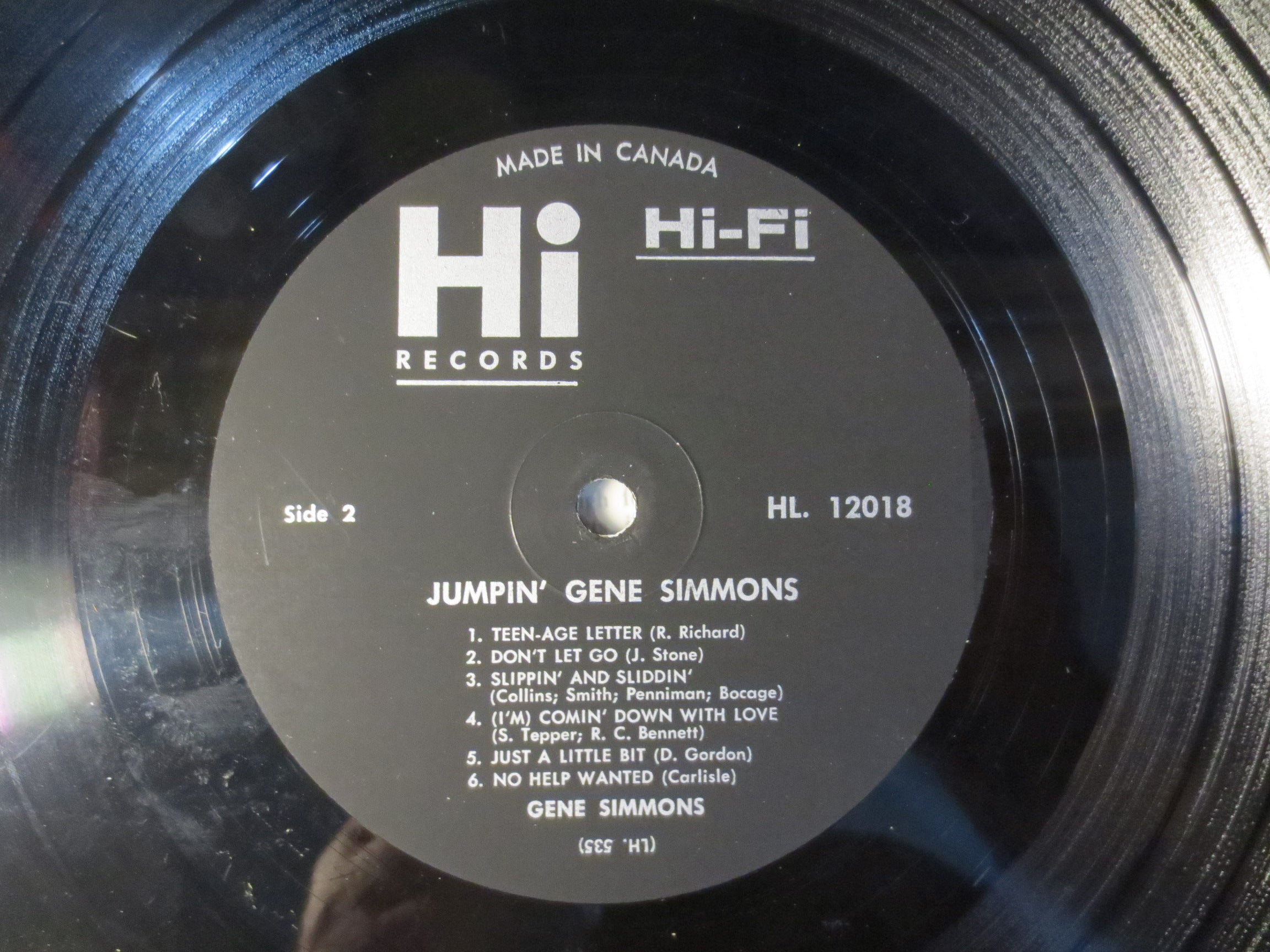 Jumpin' Gene Simmons – Jumpin' Gene Simmons (1964) Vinyl LP