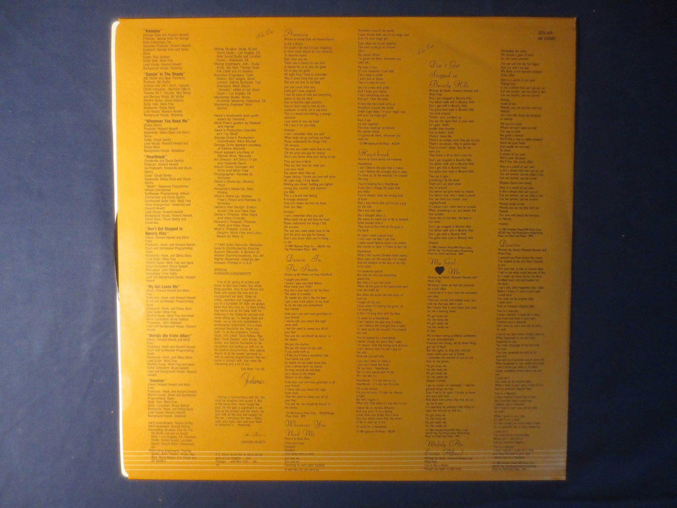SHALAMAR, HEART BREAK, Shalamar Album, Shalamar Vinyl, Shalamar Lp, Vintage Vinyl, Vinyl Record, 1984 Records