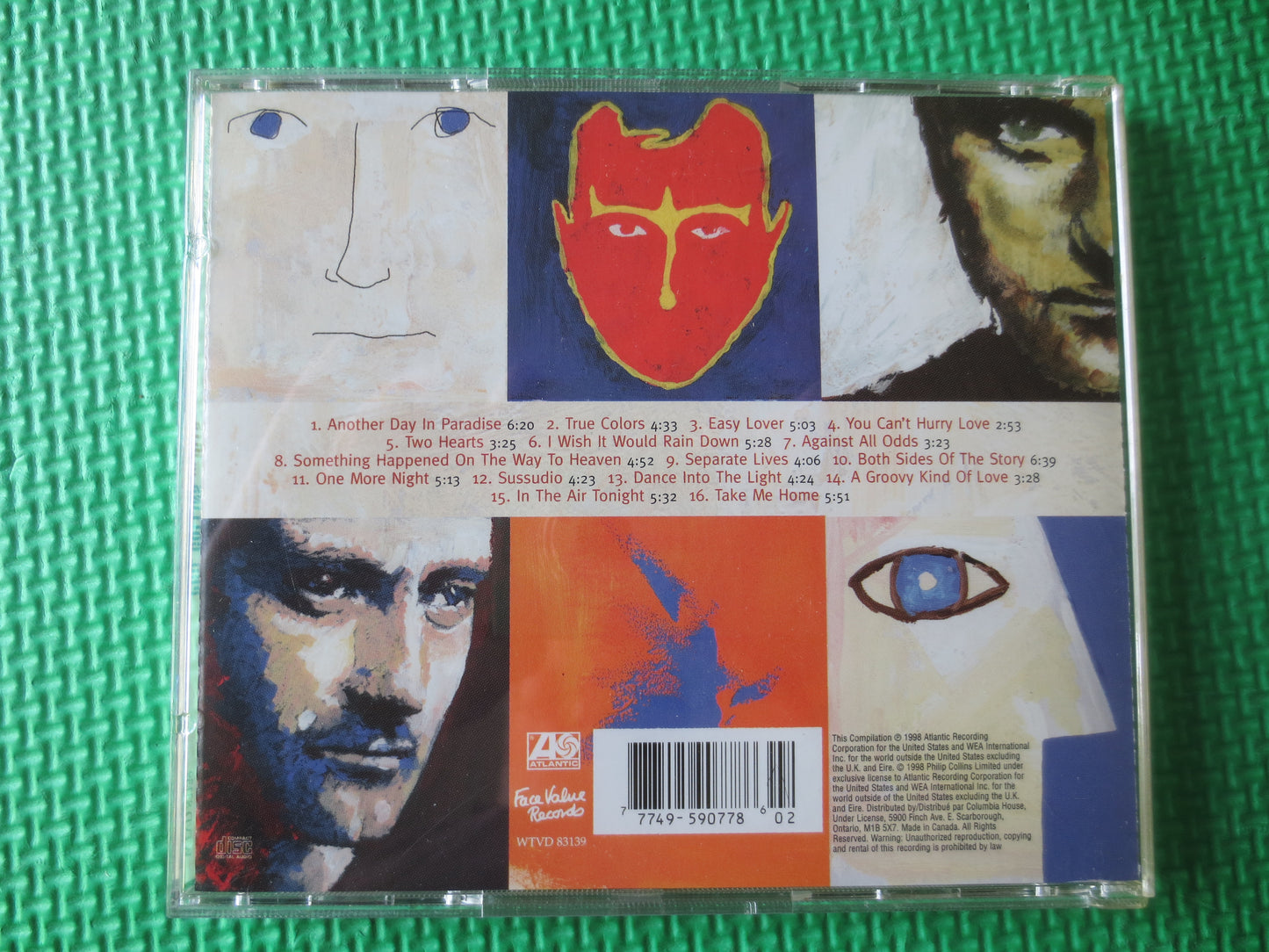 PHIL COLLINS, HITS Cd, Phil Collins Cd, Phil Collins Music, Rock Music Cd, Pop Cd, Vintage Rock Cd, Cd Rock, 1998 Compact Disc