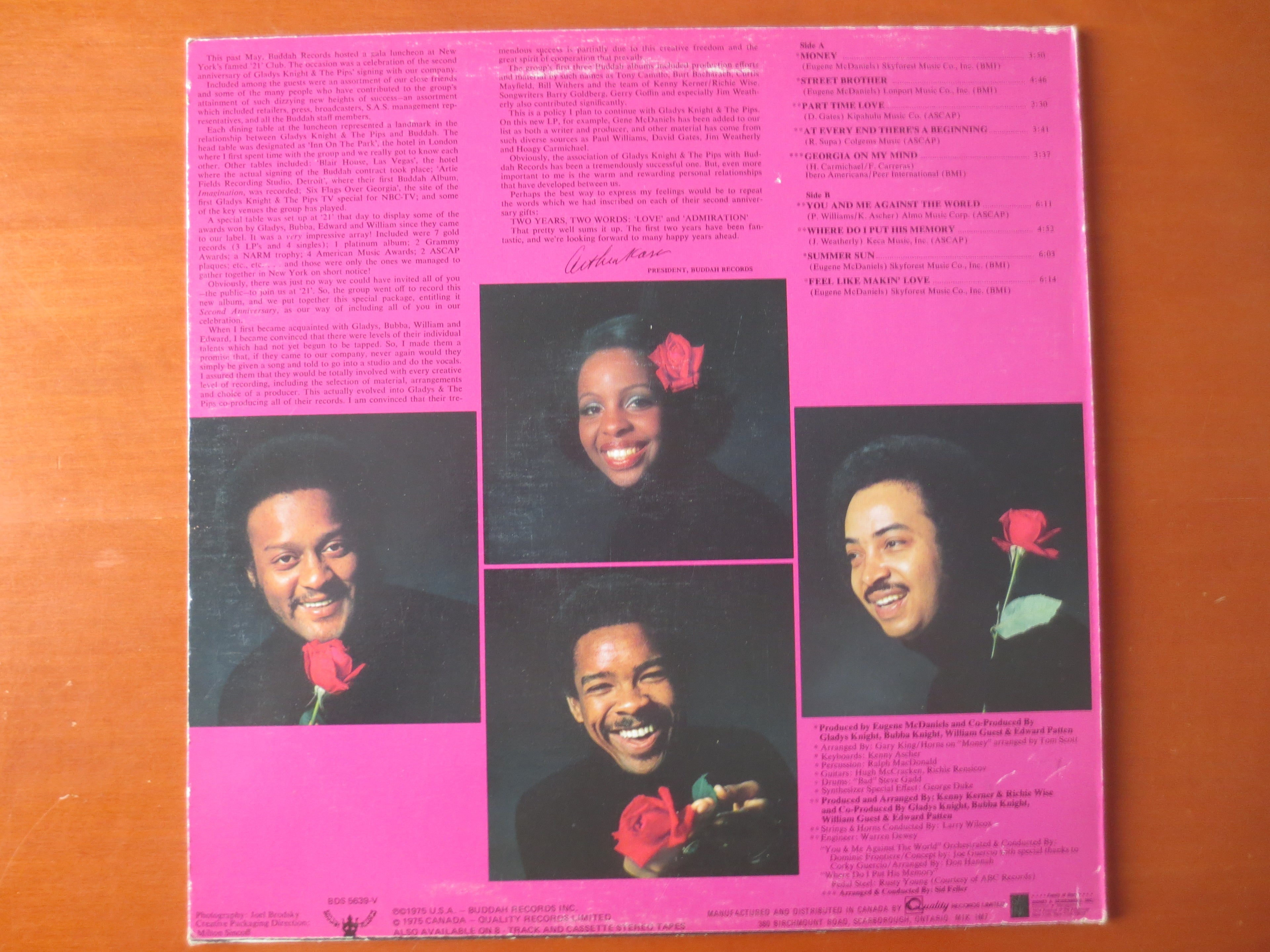 GLADYS KNIGHT and The PIPS, 2nd Anniversary, Vintage Album, 1975 Record, Vinyl Lp