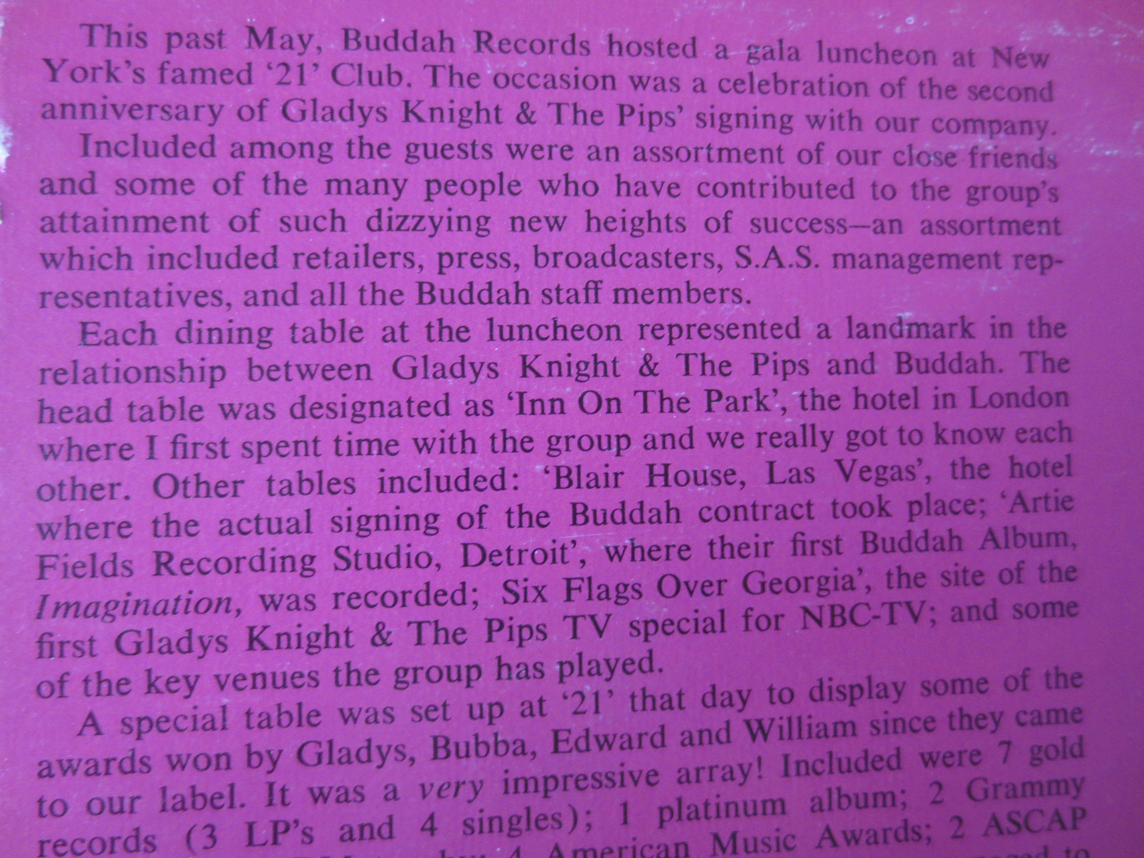 GLADYS KNIGHT and The PIPS, 2nd Anniversary, Vintage Album, 1975 Record, Vinyl Lp