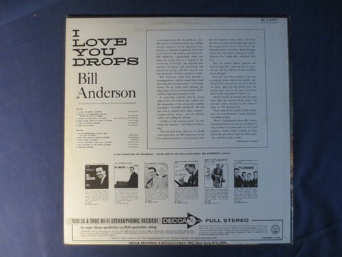 Bill Anderson – I Love You Drops (1966) Vinyl LP