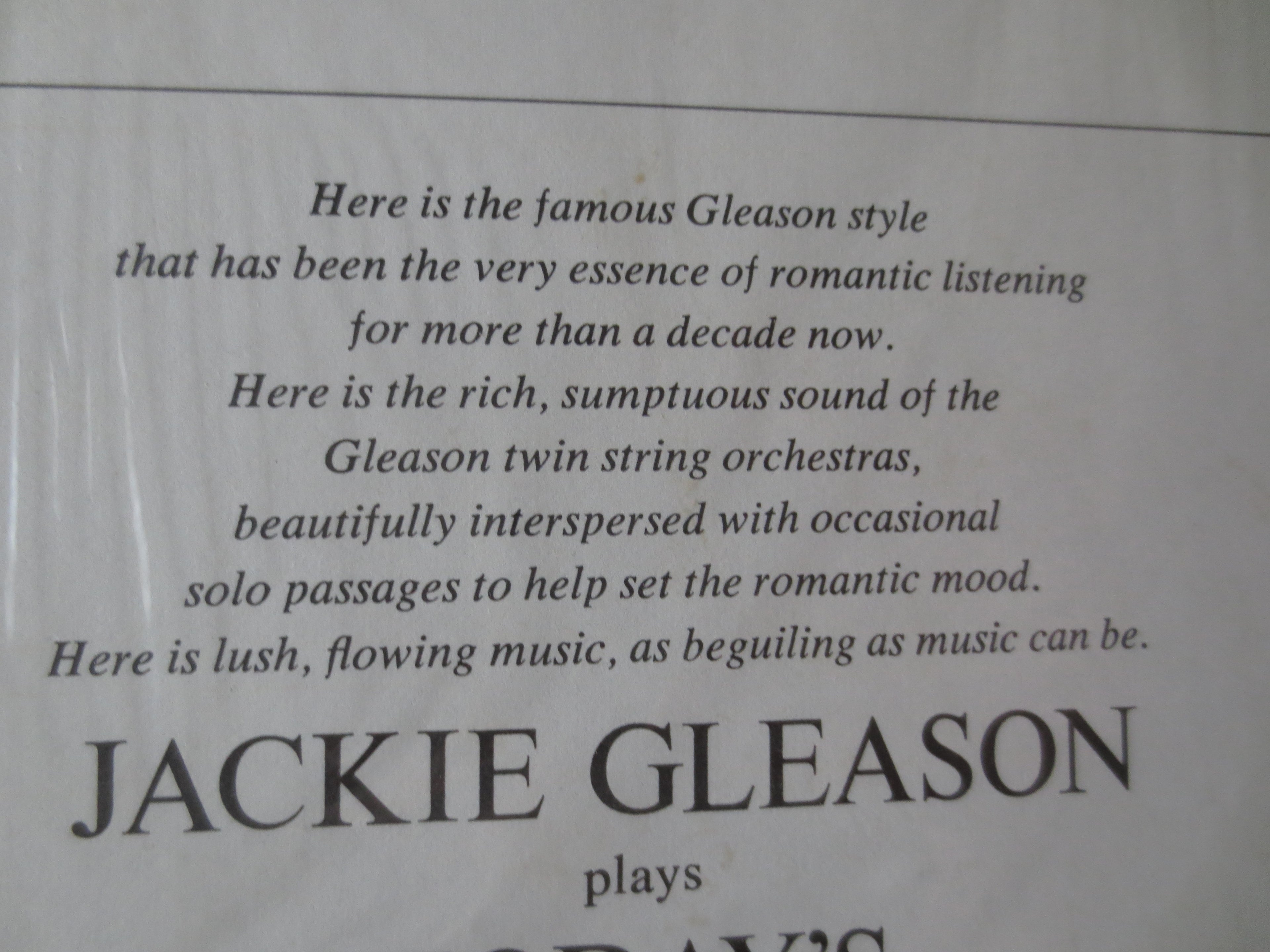 Jackie Gleason – Today's Romantic Hits (1963) Vinyl LP
