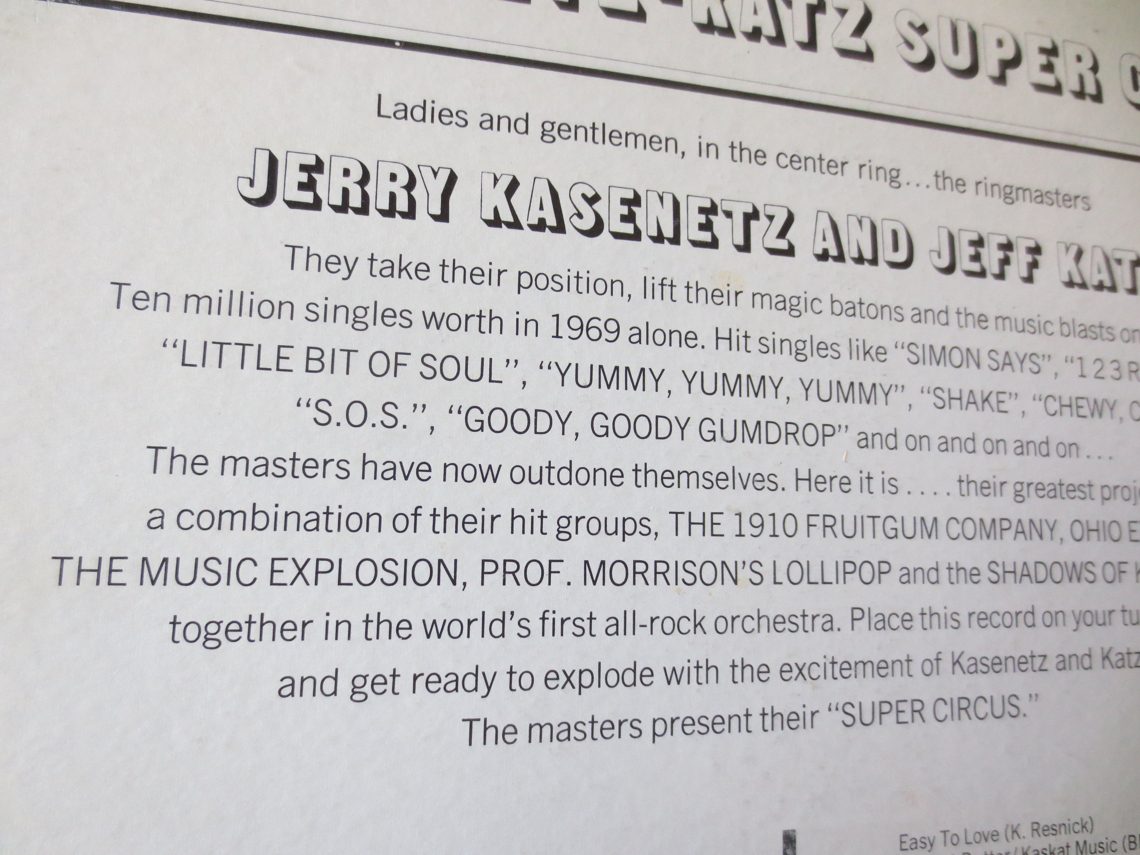 Kasenetz-Katz Super Circus (1969) Vinyl LP