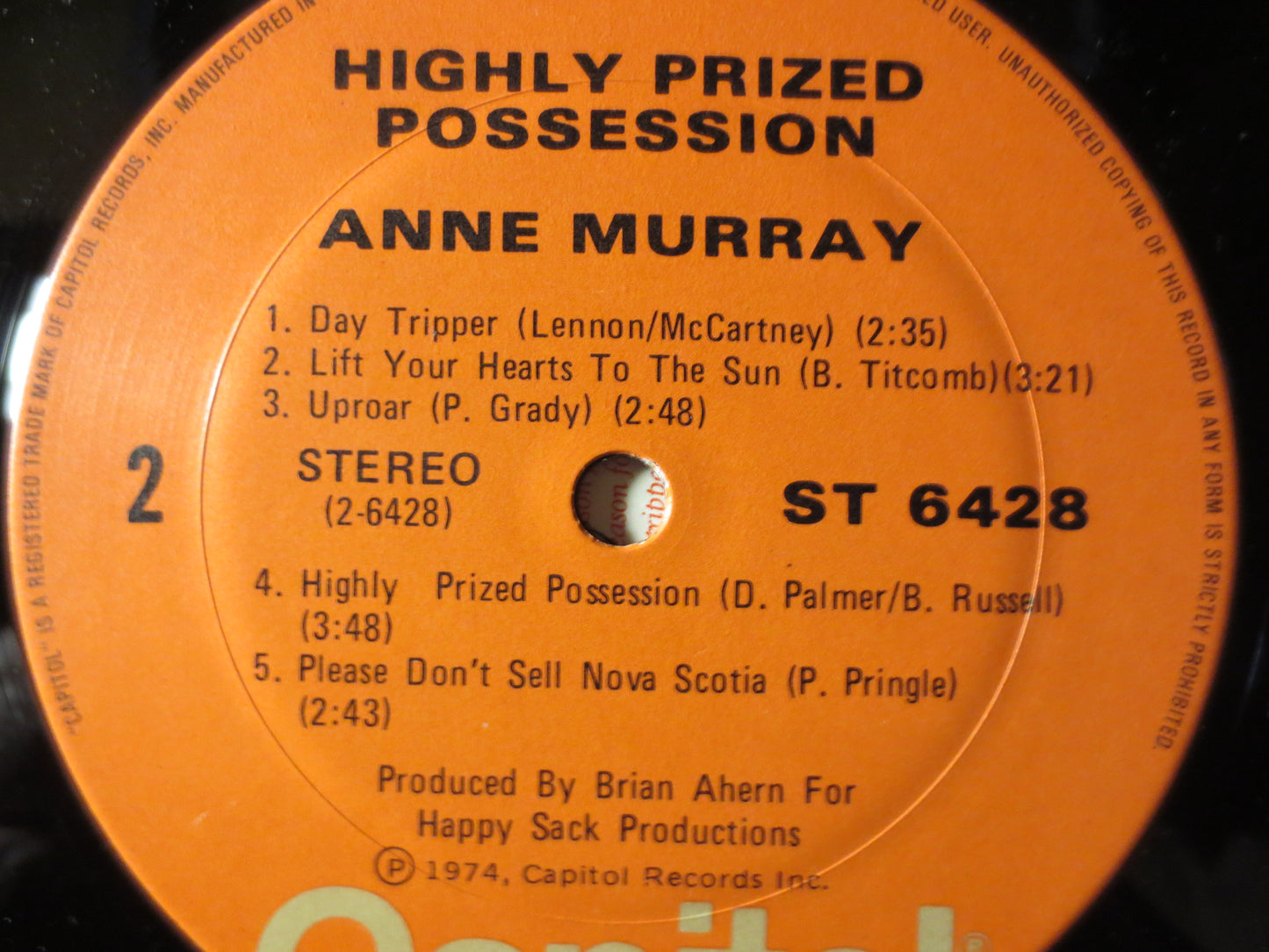 ANNE MURRAY, Highly, PRIZED Possession, Anne Murray Record, Anne Murray Album, Anne Murray Lp, Country Record, Vintage Records, 1974 Records