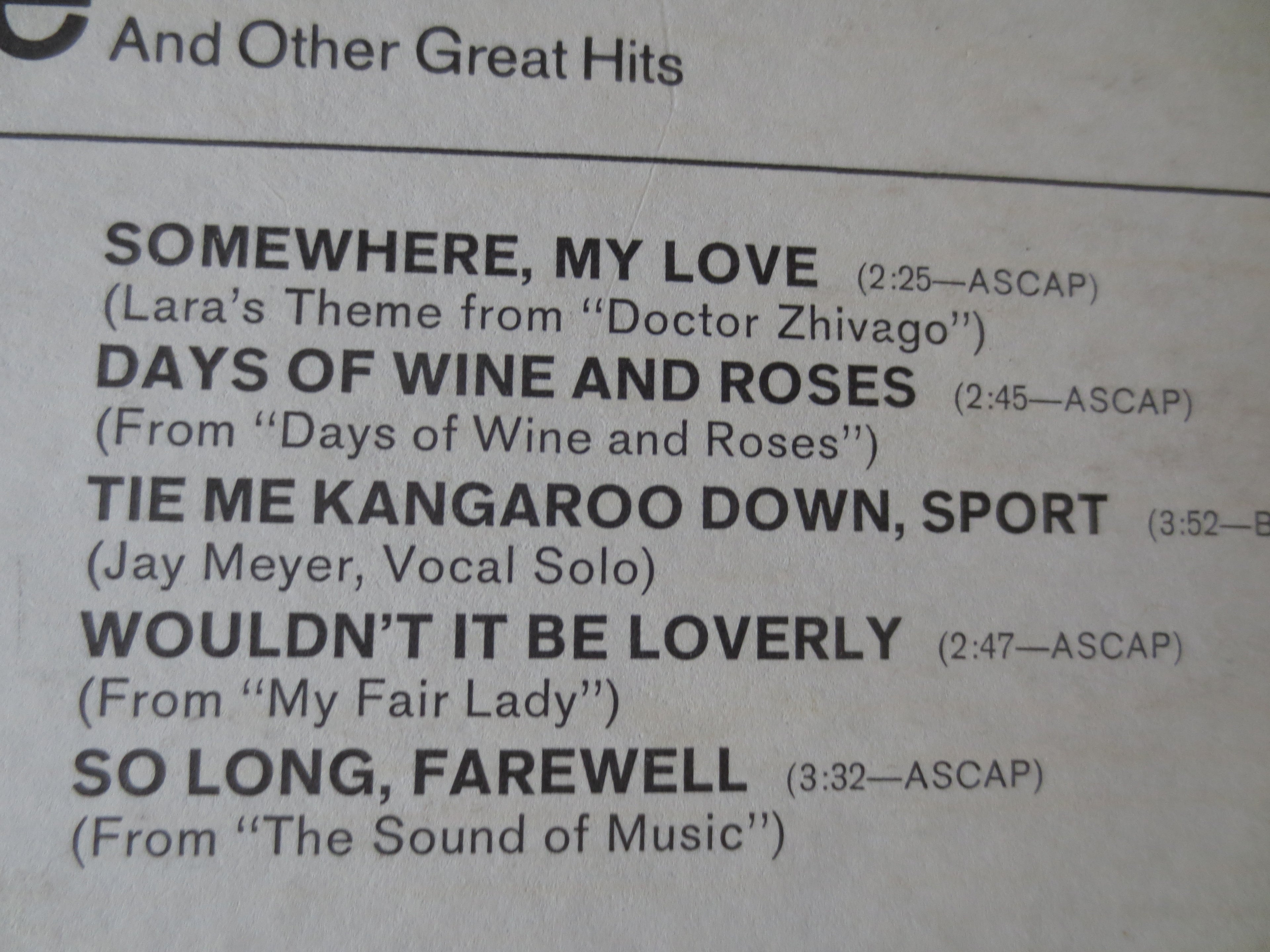 Ray Conniff – Somewhere My Love (1966) Vinyl LP
