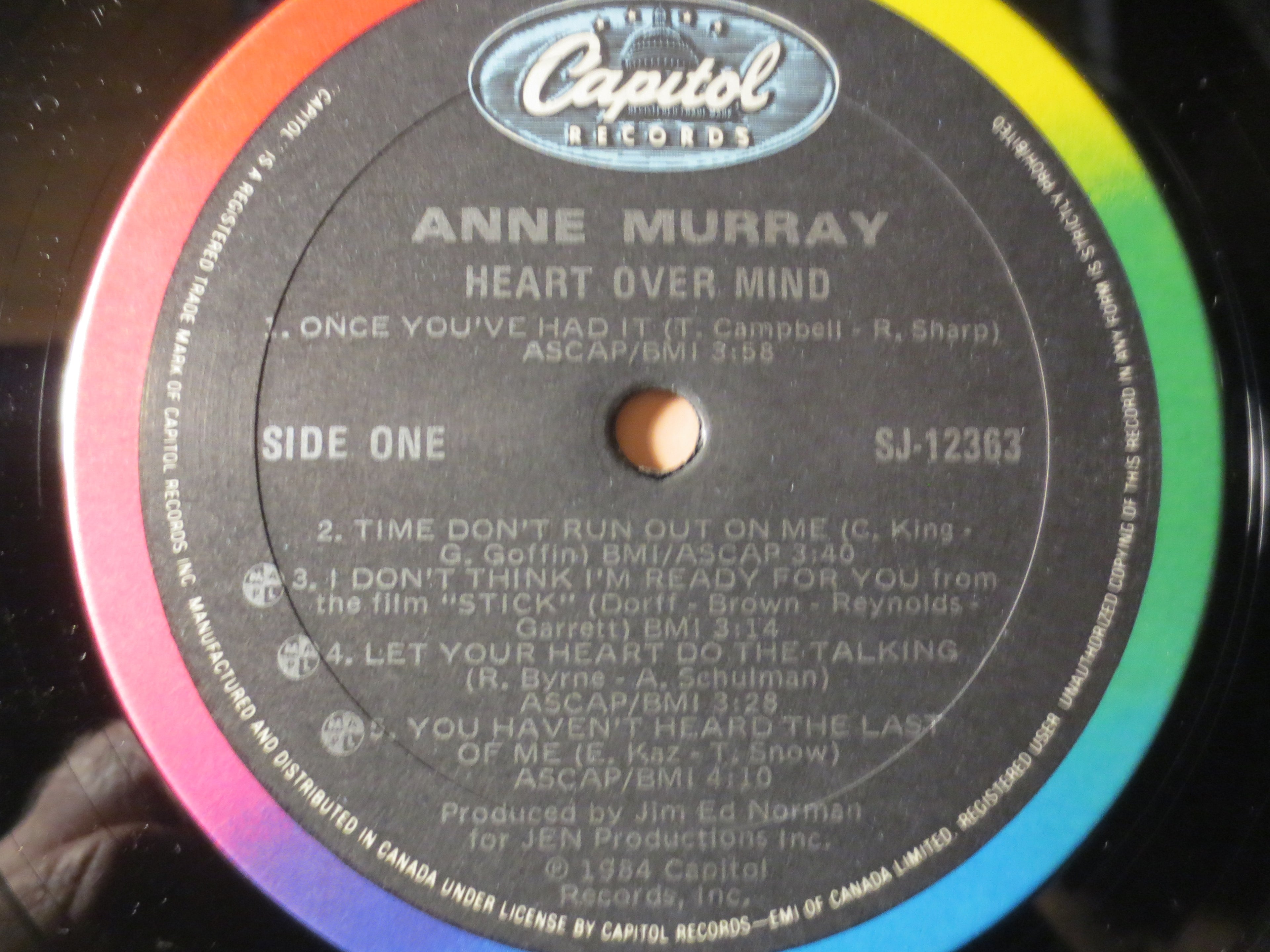 Anne Murray – Heart Over Mind (1985) [Vinyl LP]
