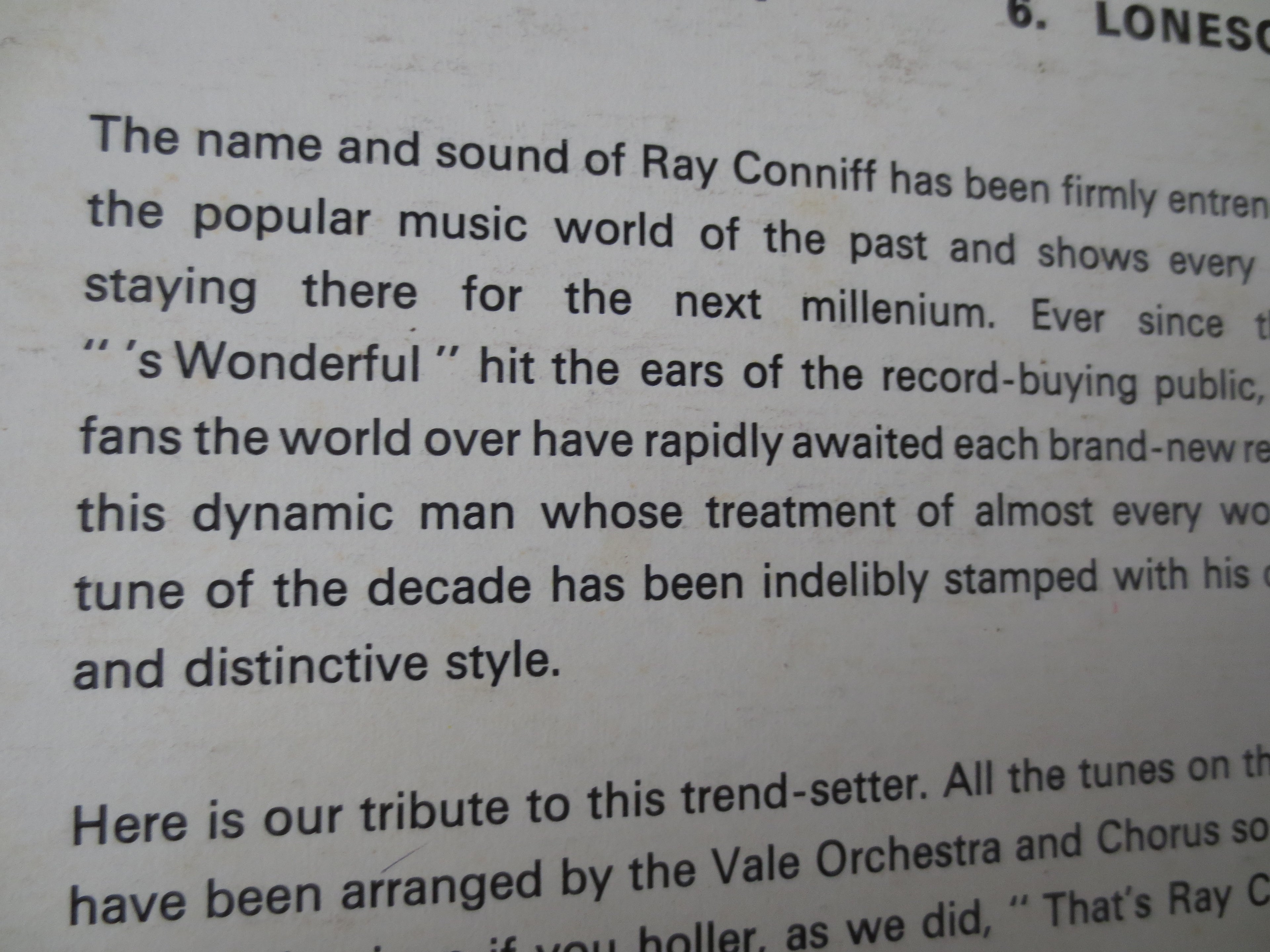 The Vale Orchestra & Chorus – Ray Conniff Song Book (1972) Vinyl LP