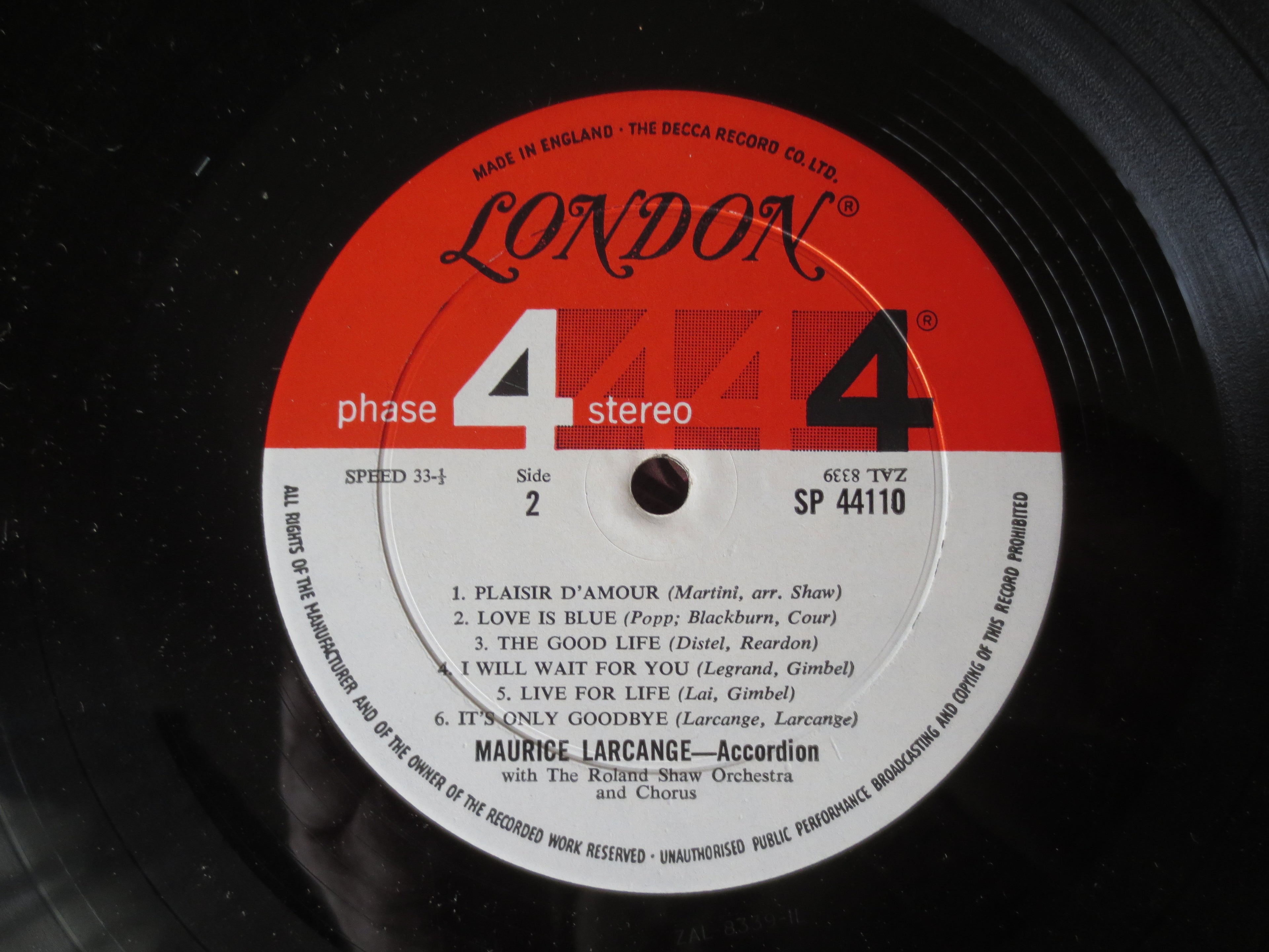 Maurice Larcange & the Roland Shaw Orchestra – The French Touch (1968) Vinyl LP