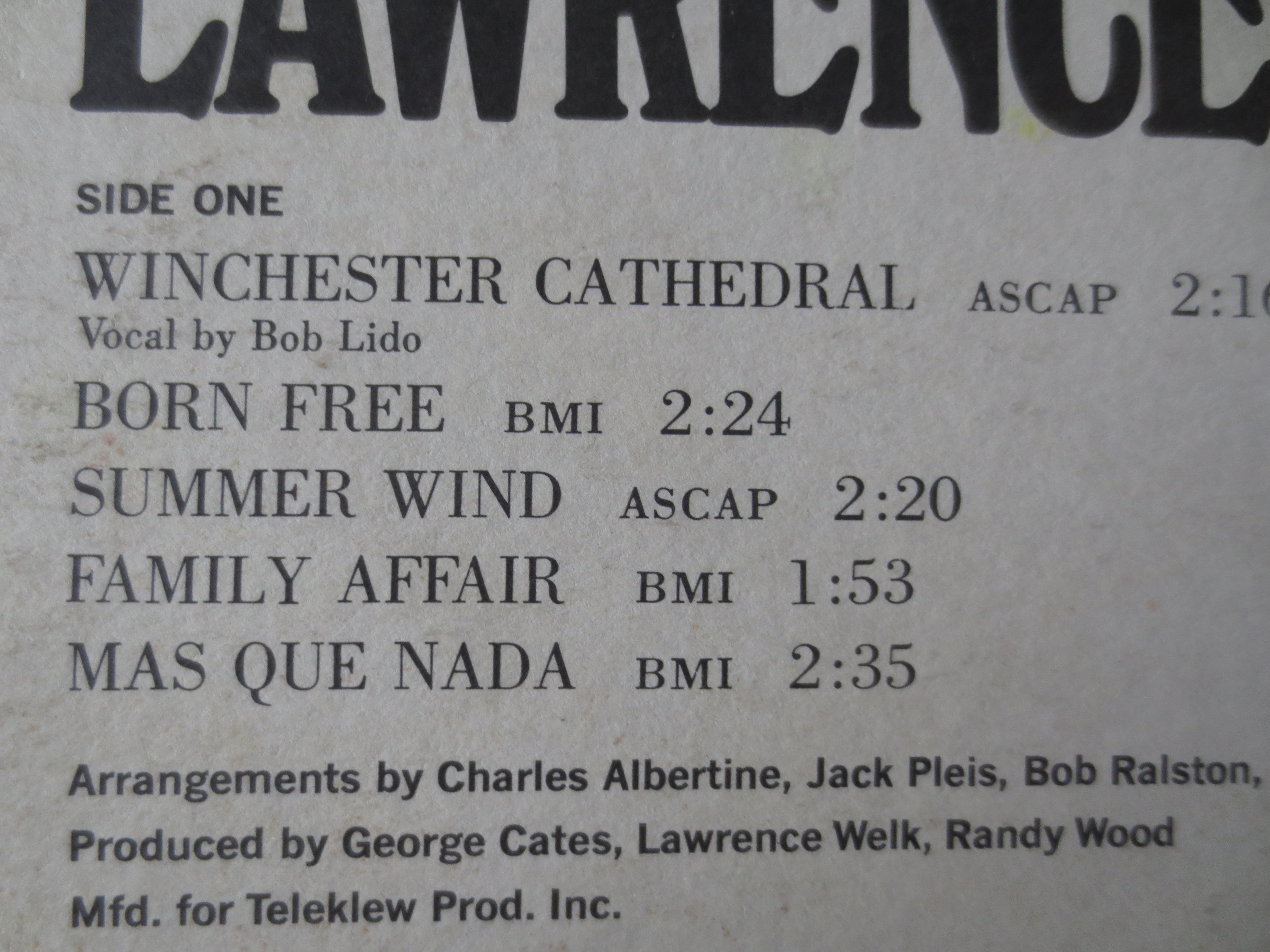 Lawrence Welk – Winchester Cathedral (1966) Vinyl LP