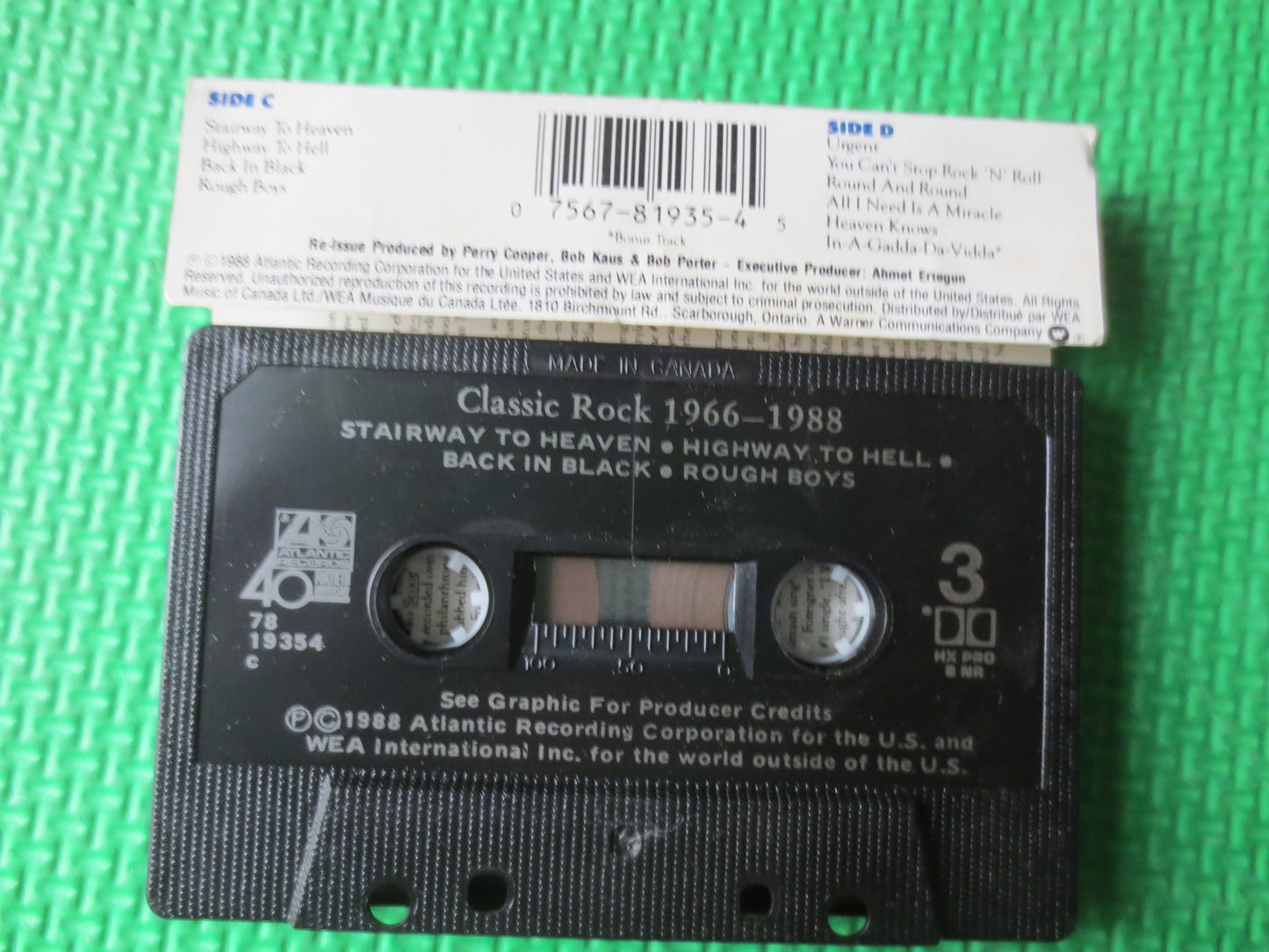 CLASSIC ROCK, 1971-1988, ROCK Cassettes, Rock Music Tape, Tapes, Tape Cassette, Music Cassette, Cassettes, 1988 Cassette