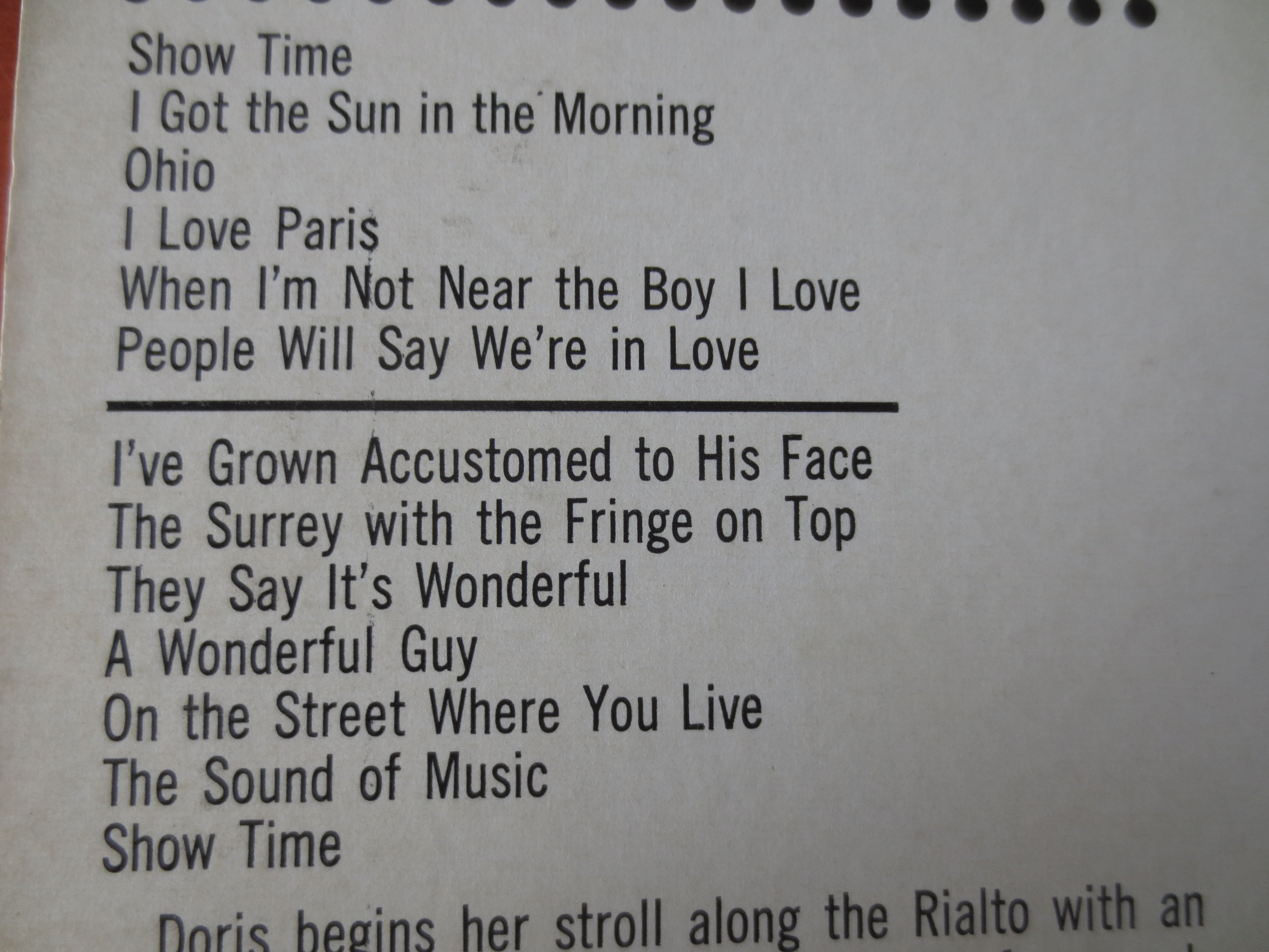 Doris Day – Show Time (1960) Vinyl LP